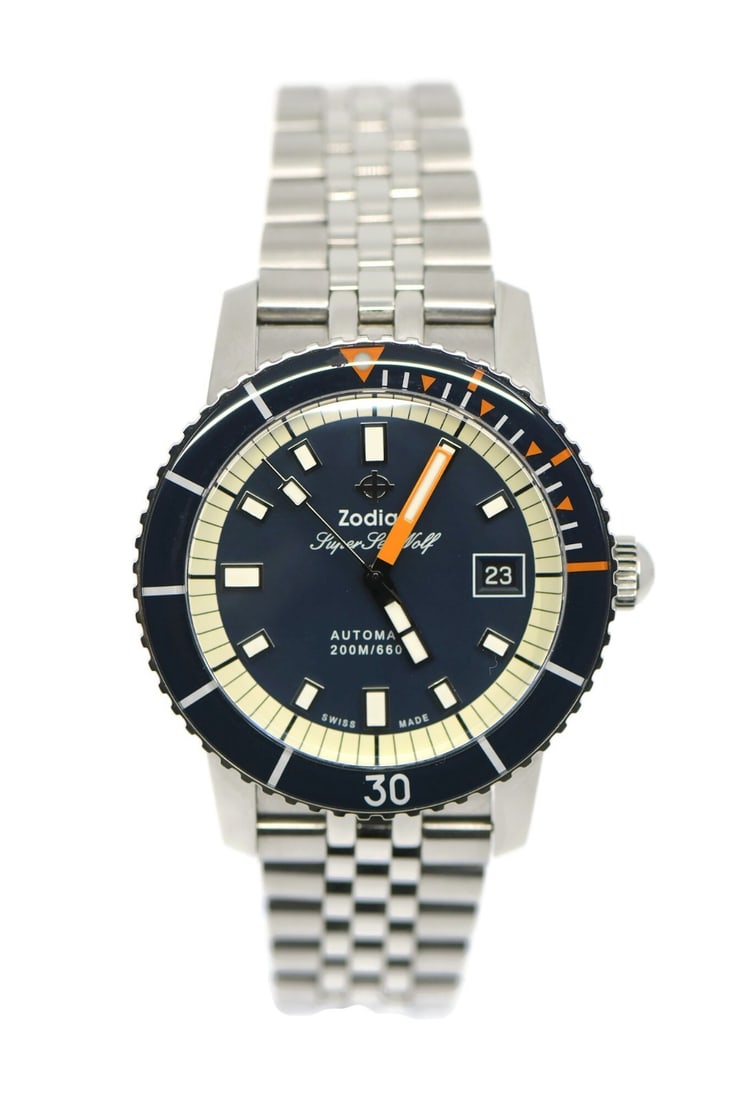 Super Sea Wolf Automatic 40mm Blue Dial Stainless Watch Ref Z09266 With Box (1 of 6)