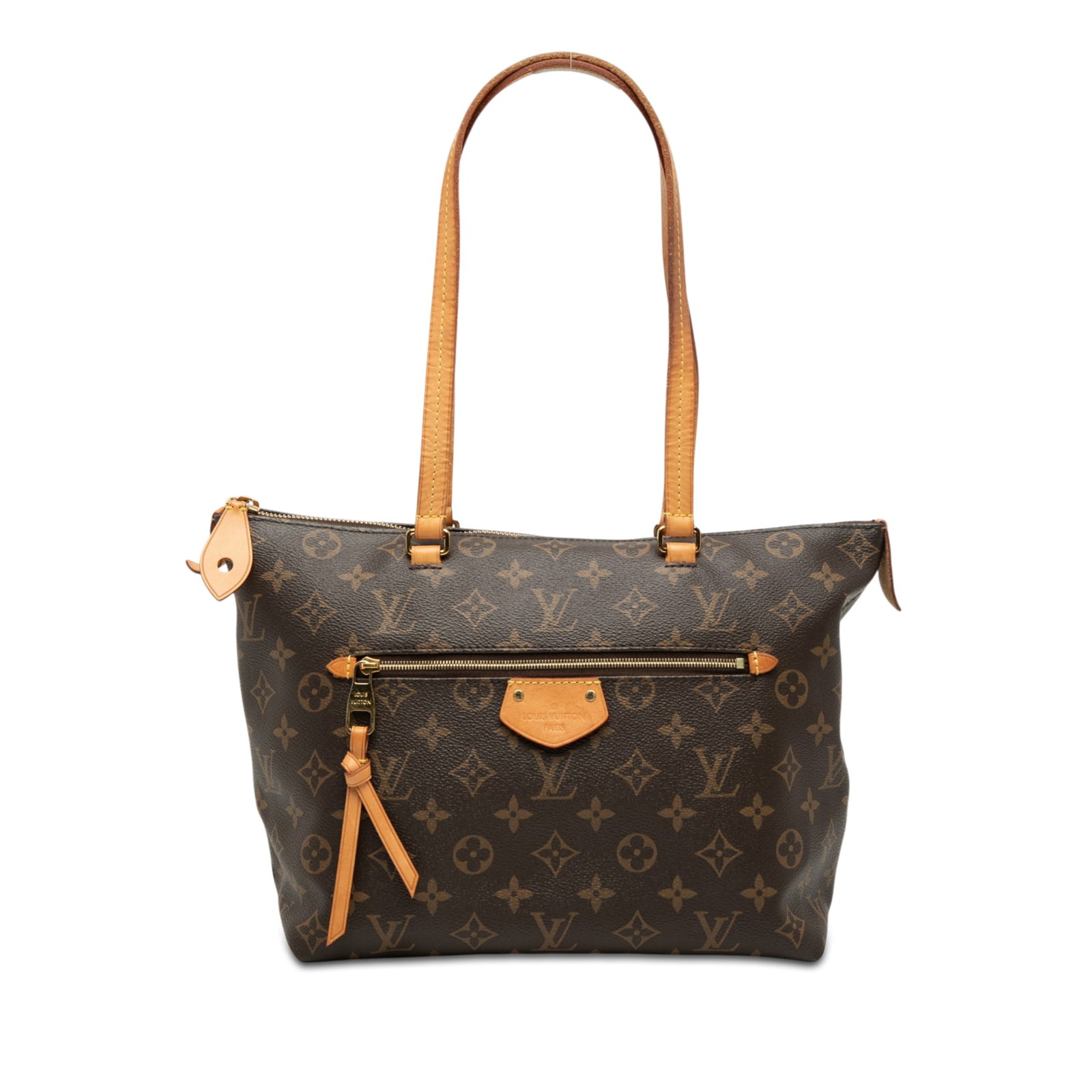 Louis Vuitton Iena PM Monogram Canvas Shoulder Bag: Louis Vuitton Iena PM Monogram Canvas Shoulder Bag Louis Vuitton Monogram Iena PM bag featuring a monogram canvas body, flat vachetta leather handles, a top zip closure, an exterior front zip pocket, 