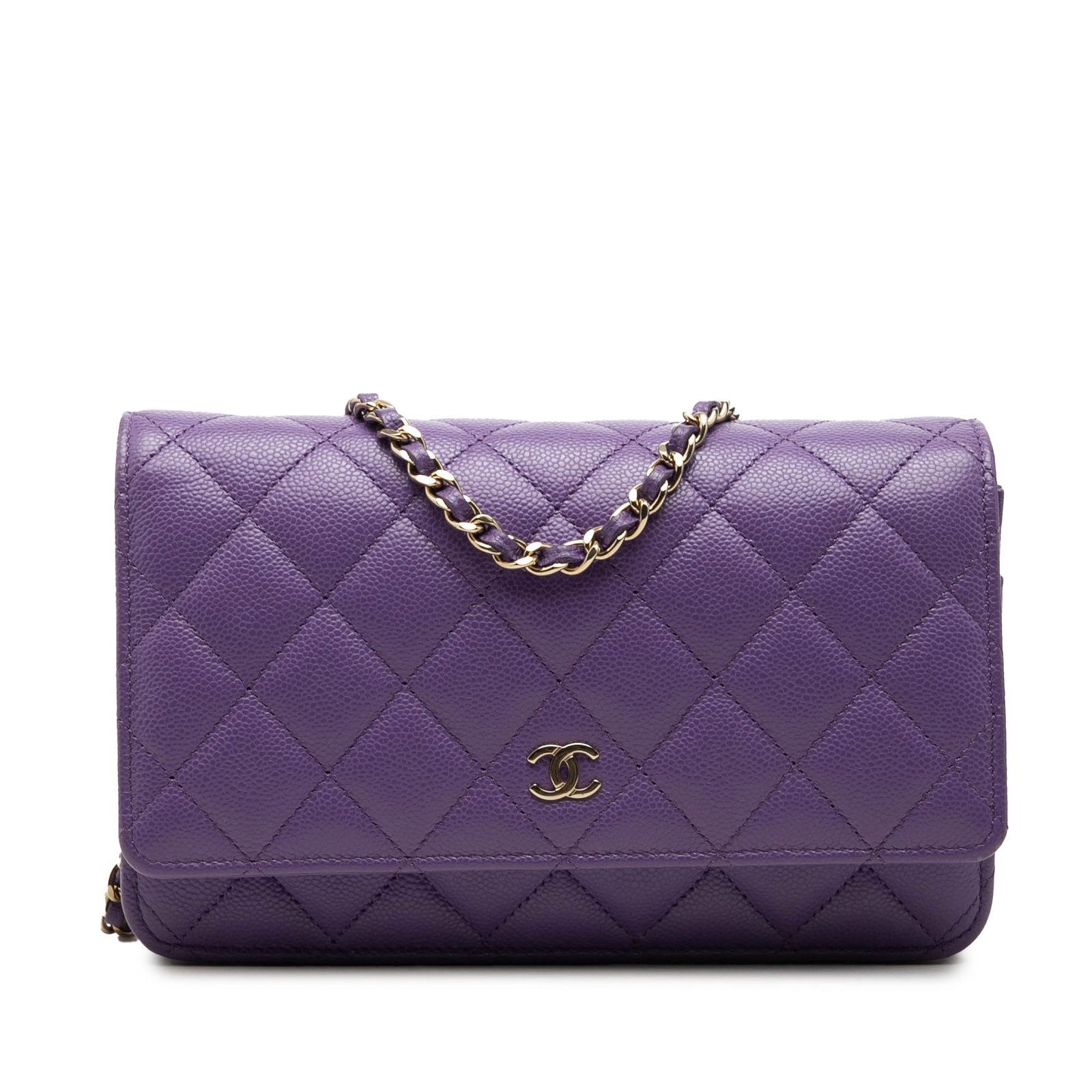 Chanel Wallet on Chain Purple Quilted Caviar Leather CC (1 of 8)