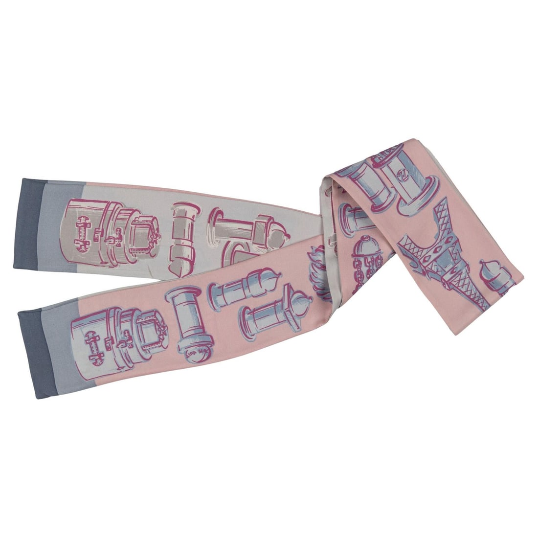 Louis Vuitton Pastel Silk Bandeau Building Drawings Italy 21st Century (1 of 4)