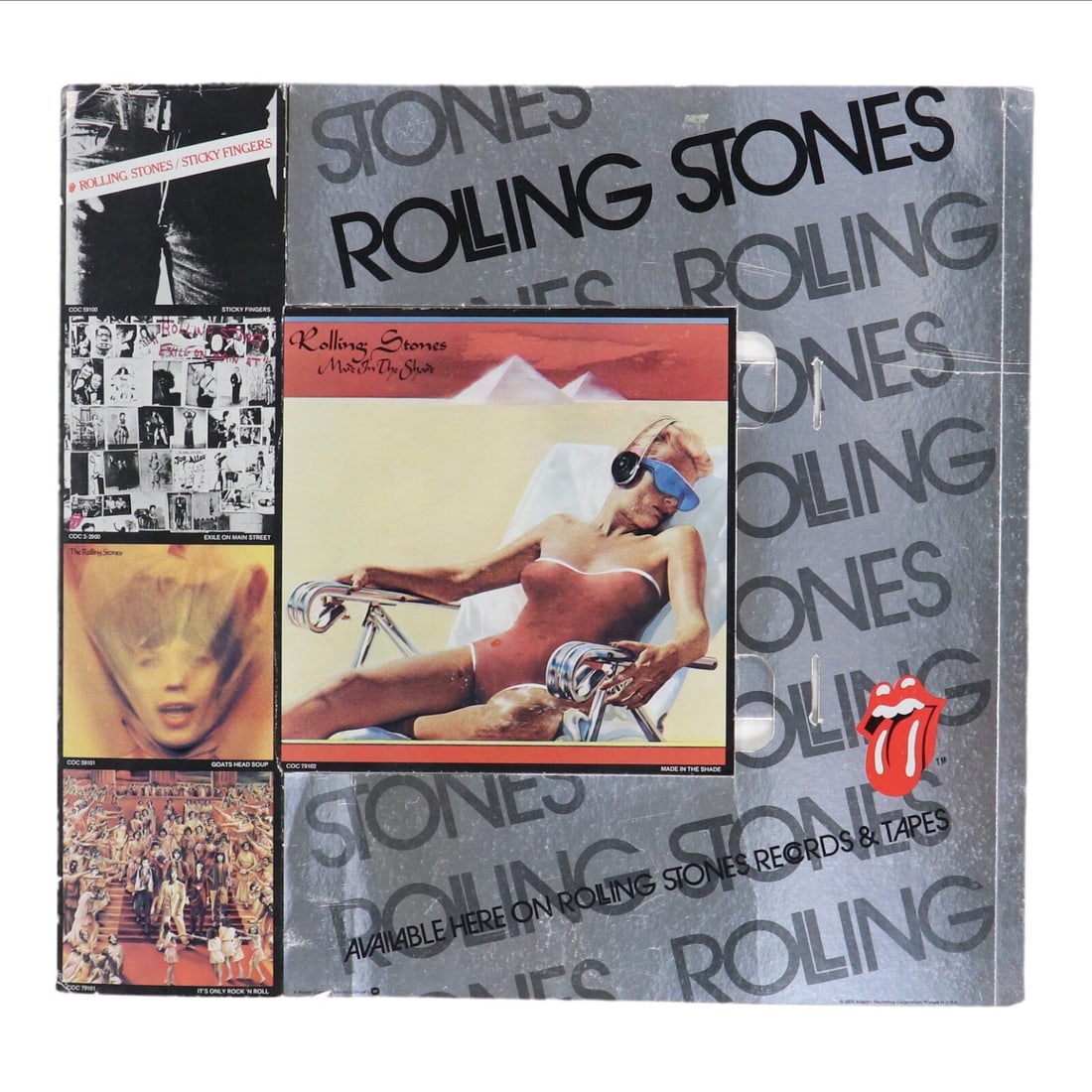 Vintage 1975 Stand Up Display for Rolling Stones Made In The Shade Album: Vintage 1975 Stand Up Display for Rolling Stones Made In The Shade Album This is an original 1975 Rolling Stones Made In The Shade stand up promotional display. It is a genuine vintage item from the e