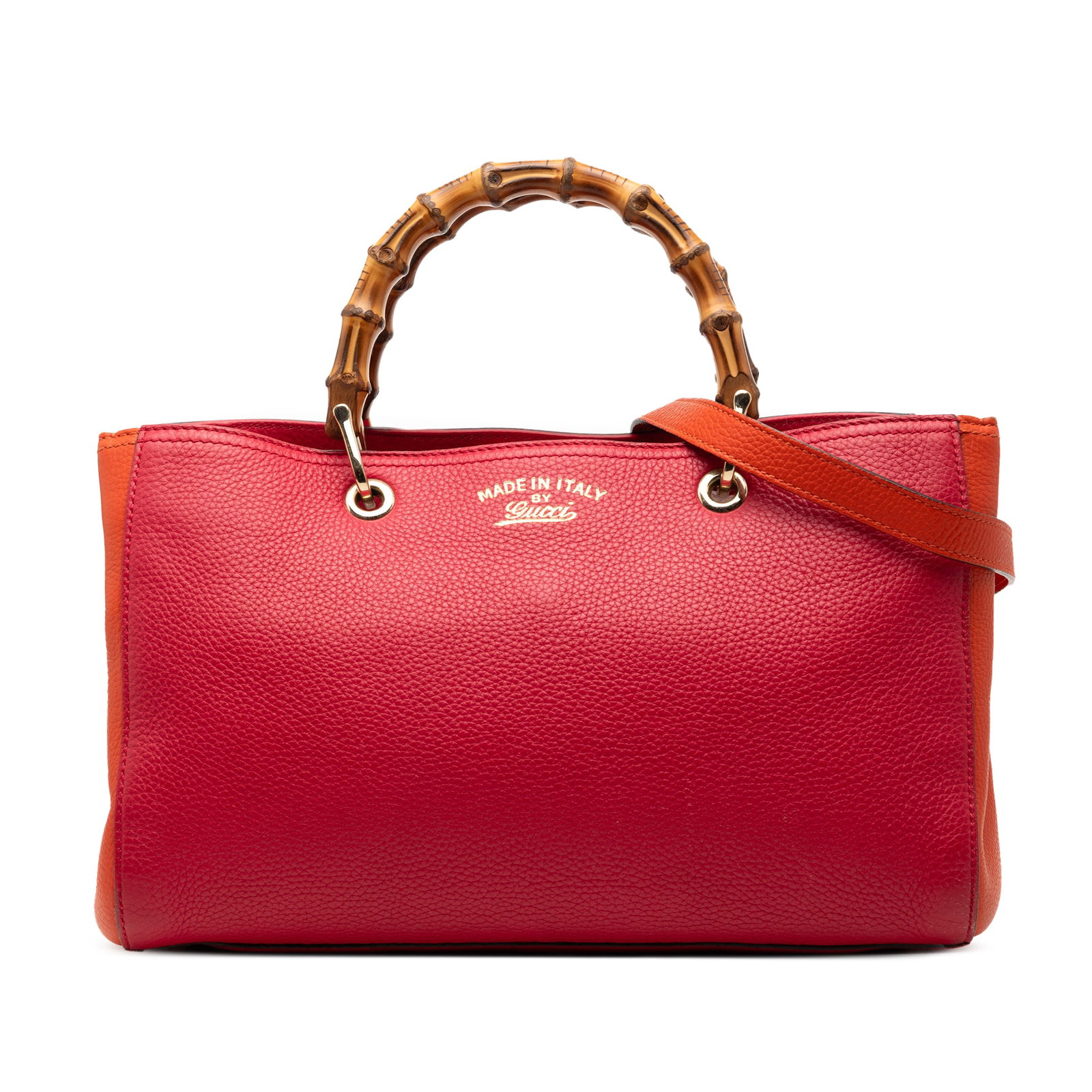 Gucci Bicolor Calfskin Bamboo Handle Medium Shopper Satchel with Strap (1 of 9)