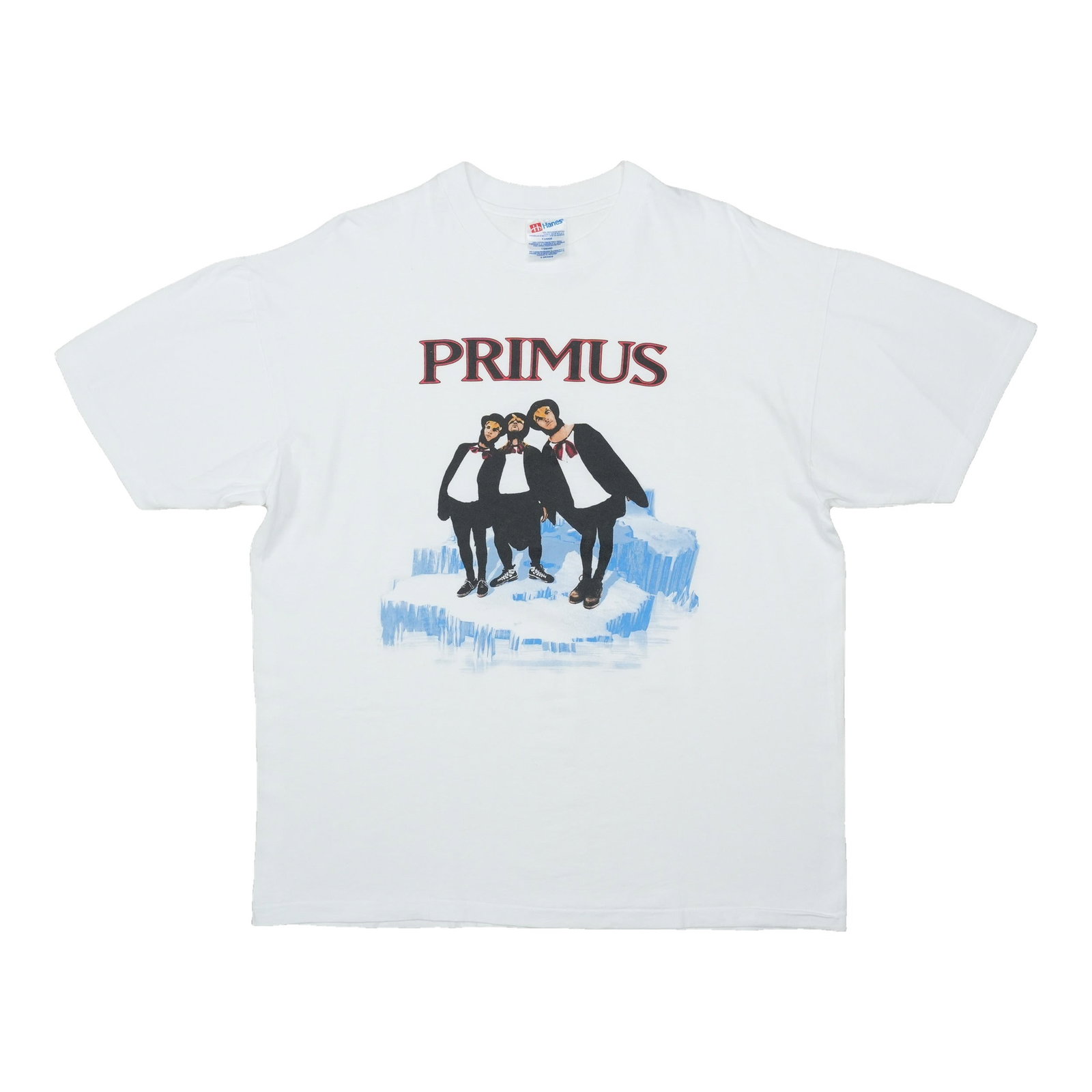Vintage 1995 Primus Penguins White Cotton T Shirt XL (1 of 4)