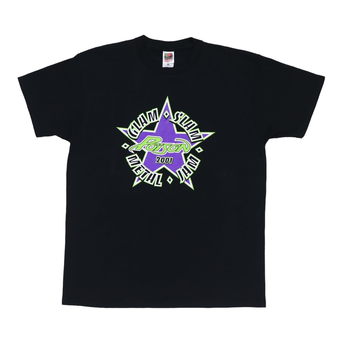 Vintage 2001 Glam Slam Metal Jam Poison Band T-Shirt Black Cotton XL (1 of 4)
