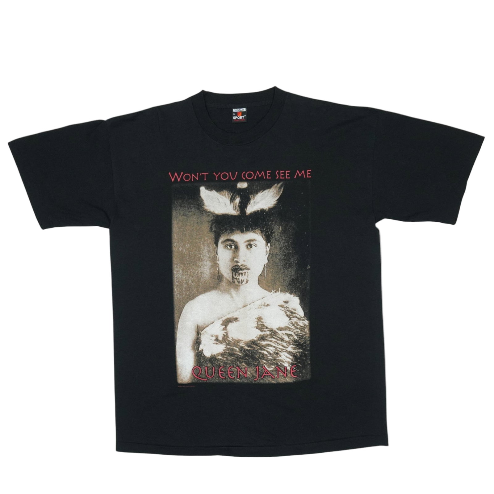 Vintage 1990s Bob Dylan Queen Jane Black Cotton Graphic T-Shirt (1 of 5)