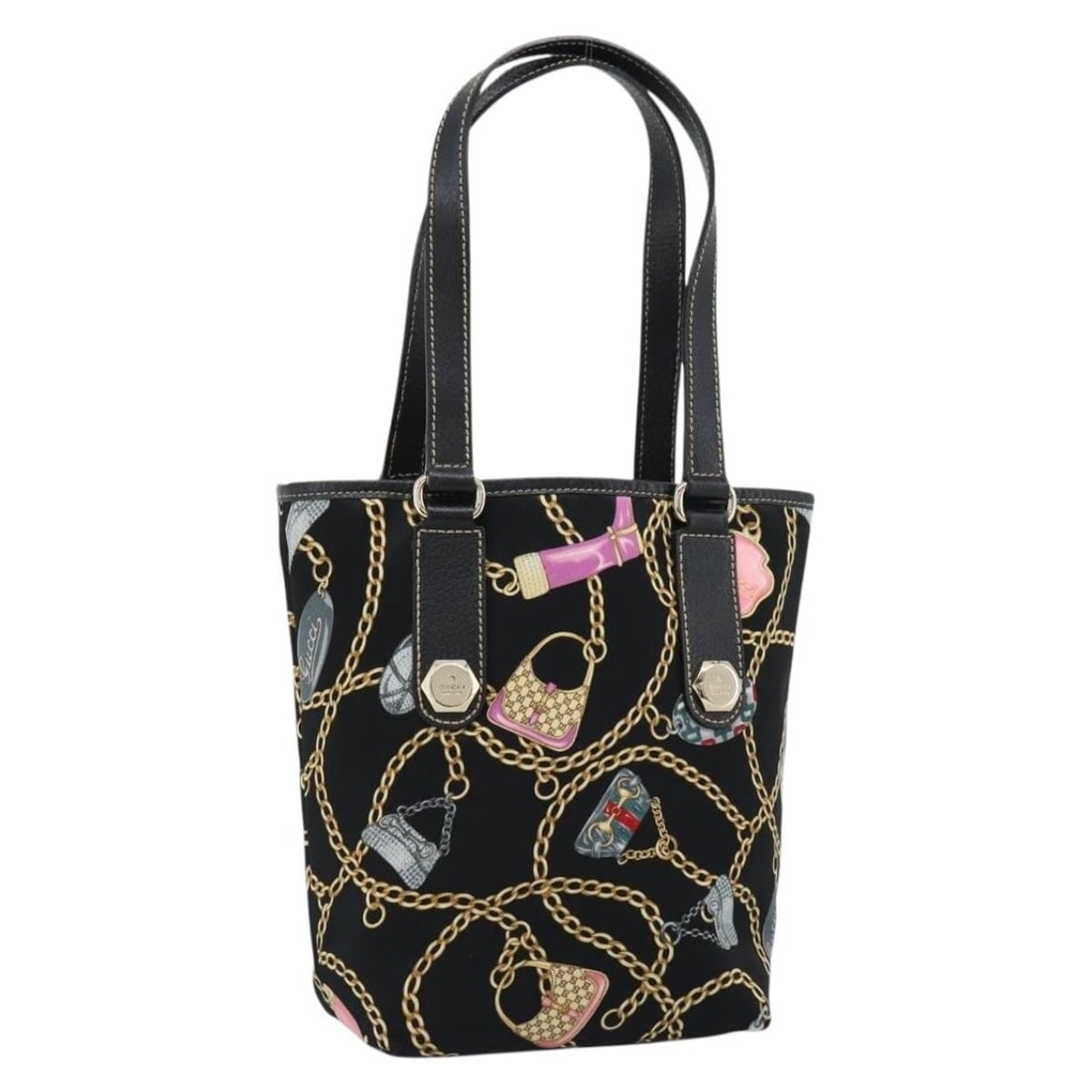 Gucci 153361 Satin Handbag Black Gold Tone Italy: Gucci 153361 Satin Handbag Black Gold Tone Italy A Gucci women's hand bag in black and gold satin, made in Italy. It features a handle drop of approximately 7.9 inches (20 cm) and measures approximate