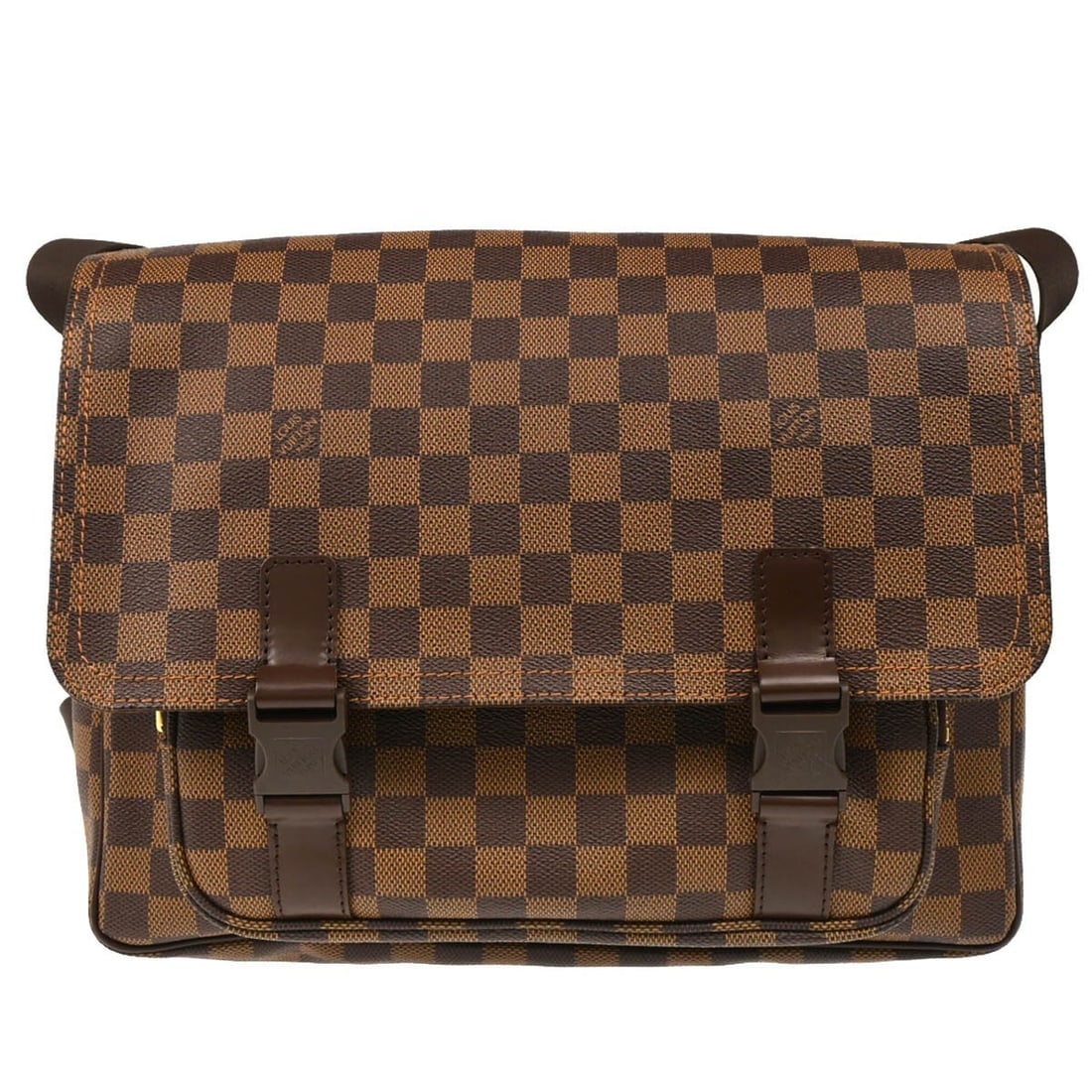 Louis Vuitton Melville Messenger Bag Damier Ebene N51125: Louis Vuitton Melville Messenger Bag Damier Ebene N51125 Louis Vuitton Damier Messenger Melville shoulder bag in Ebene brown Damier canvas and leather, made in France. This medium messenger bag featur
