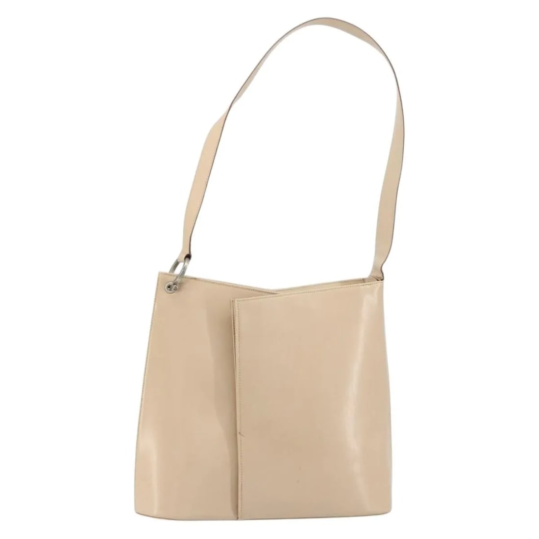 Beige Leather Shoulder Bag Salvatore Ferragamo Gancini: Beige Leather Shoulder Bag Salvatore Ferragamo Gancini This Salvatore Ferragamo Gancini shoulder bag is crafted from beige leather and designed for women. The bag features iconic Gancini detailing and