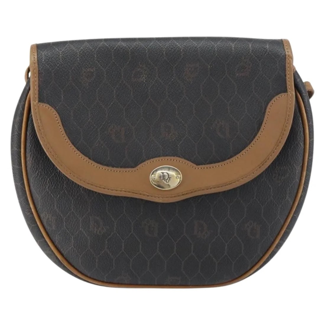 Christian Dior Vintage Honeycomb Flap Shoulder Bag Black Canvas: Christian Dior Vintage Honeycomb Flap Shoulder Bag Black Canvas This Christian Dior vintage Honeycomb flap crossbody bag is crafted from coated canvas in black. Designed for women, it features a compa
