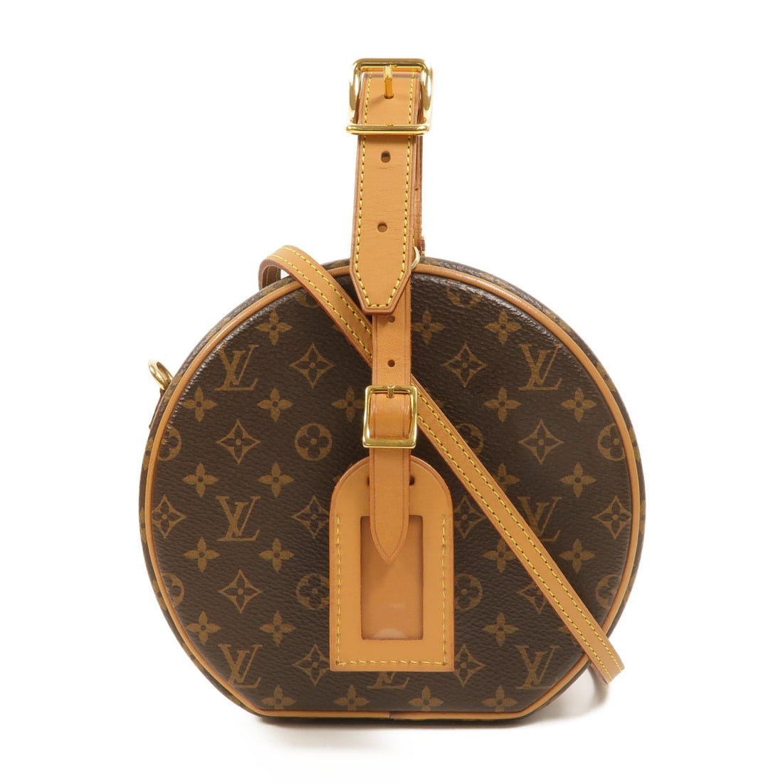 Louis Vuitton Petite Boite Chapeau Monogram Shoulder Bag M43514: Louis Vuitton Petite Boite Chapeau Monogram Shoulder Bag M43514 A Louis Vuitton Petite Boite Chapeau 2 Way Shoulder Bag in Monogram PVC coated canvas with gold-tone hardware. It features a brown x bro
