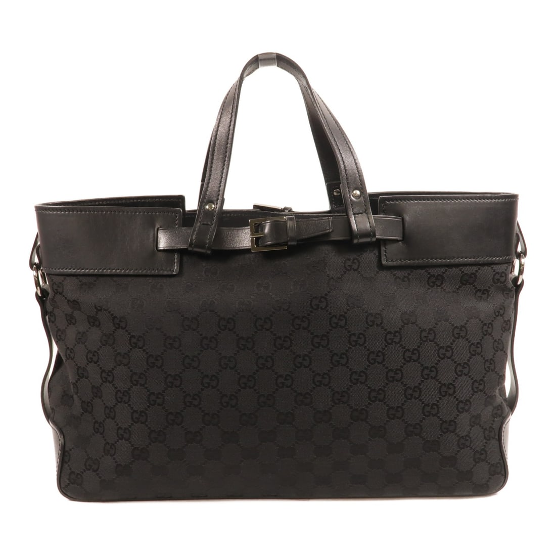 Gucci 106251 GG Canvas Tote Handbag Black (1 of 14)