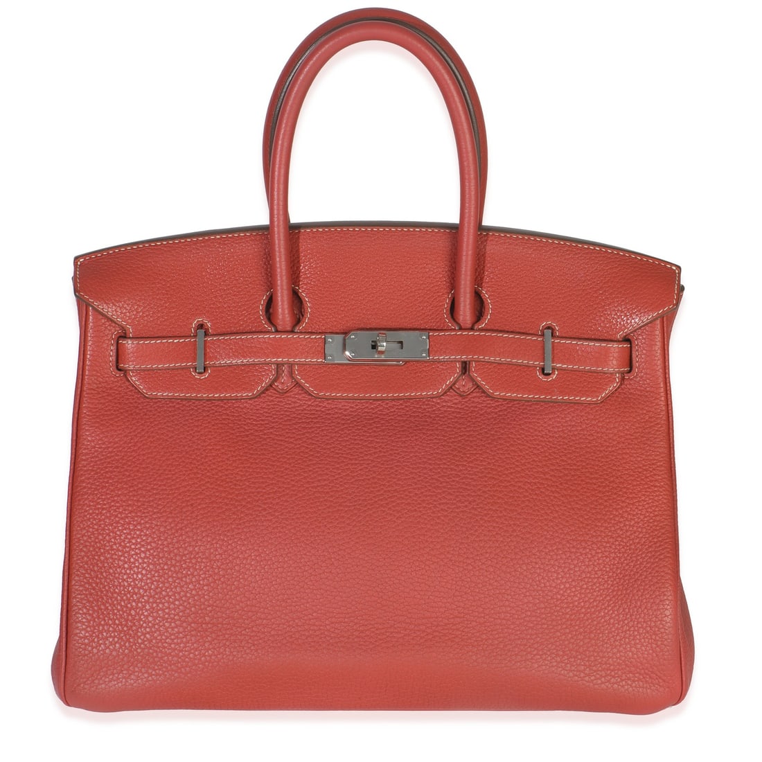 Hermes Birkin 35 Pink Clemence Leather Silver Tone Hardware: Hermes Birkin 35 Pink Clemence Leather Silver Tone Hardware This Hermes Birkin 35 is crafted from pink leather with a contrasting white leather lining. Featuring a classic top handle design, it is equ