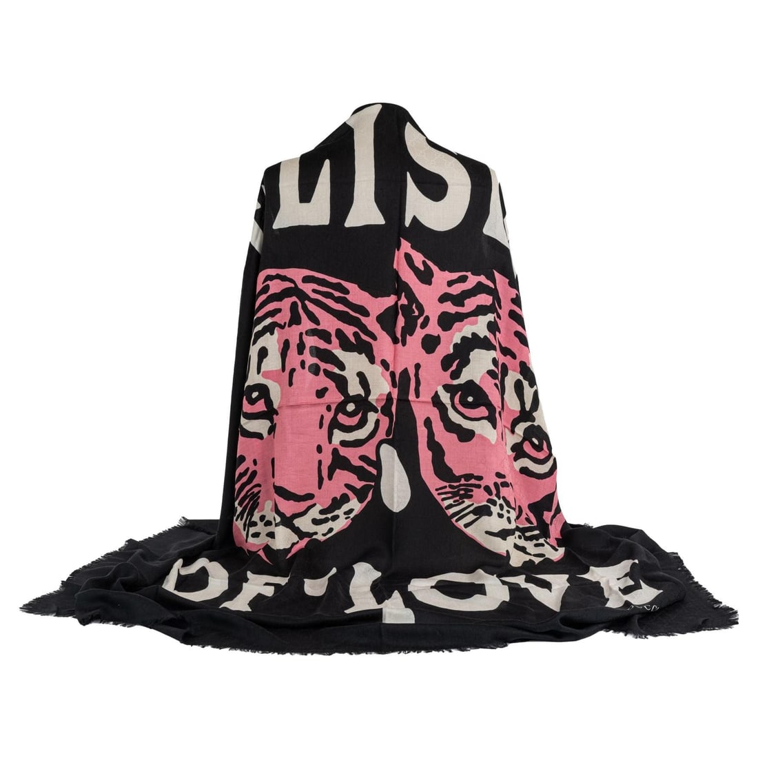 Gucci Black Silk Blend Elisir Of Love Tiger Shawl 55x55: Gucci Black Silk Blend Elisir Of Love Tiger Shawl 55x55 Elevate your style with the Gucci Black Elisir Of Love Tiger Shawl, a luxurious silk blend accessory designed by the iconic fashion house. This 