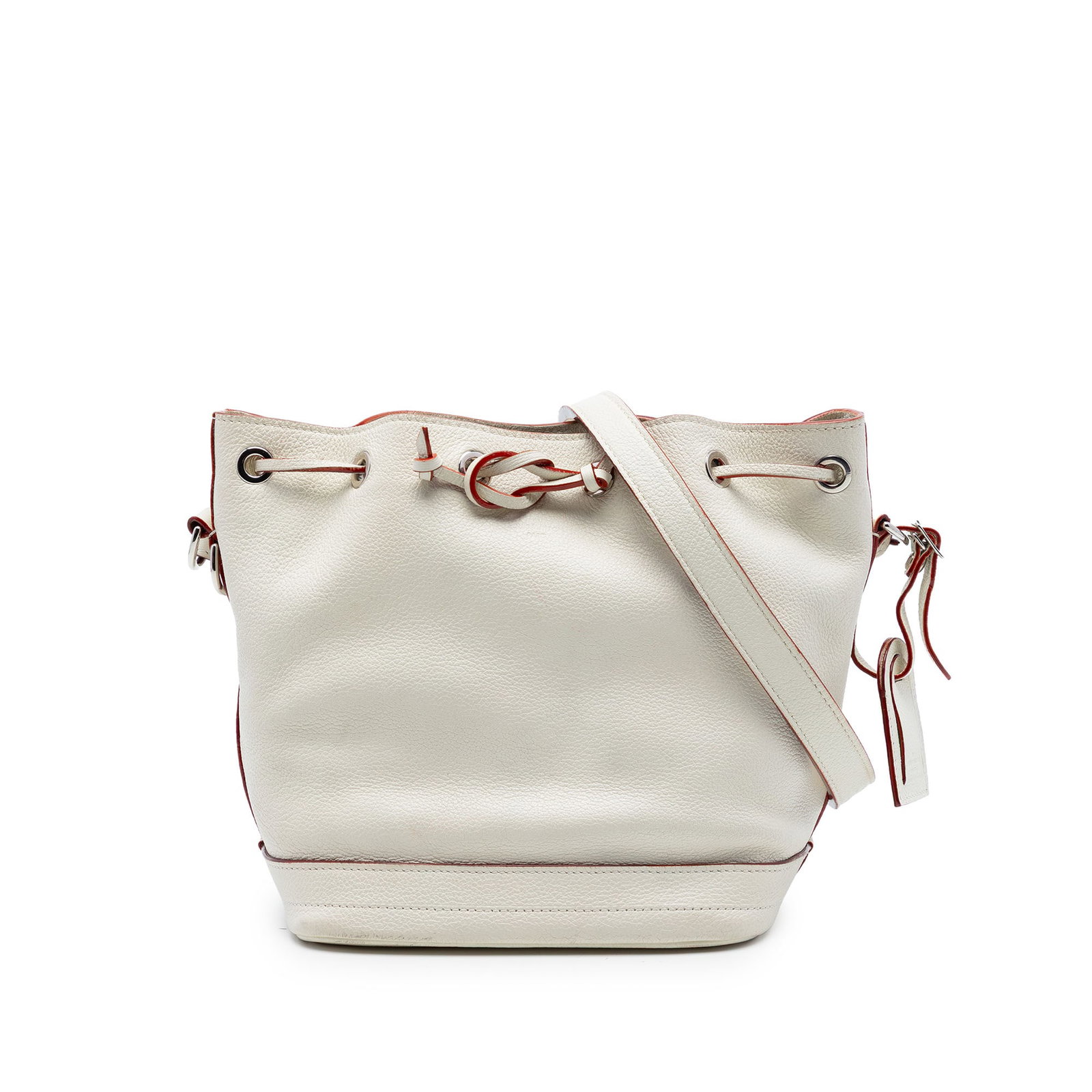 Louis Vuitton Suhali Noe BB Leather Bucket Bag White: Louis Vuitton Suhali Noe BB Leather Bucket Bag White This Louis Vuitton Suhali Noe BB is a bag from France featuring a Suhali leather body, an adjustable leather shoulder strap, an open top with draws