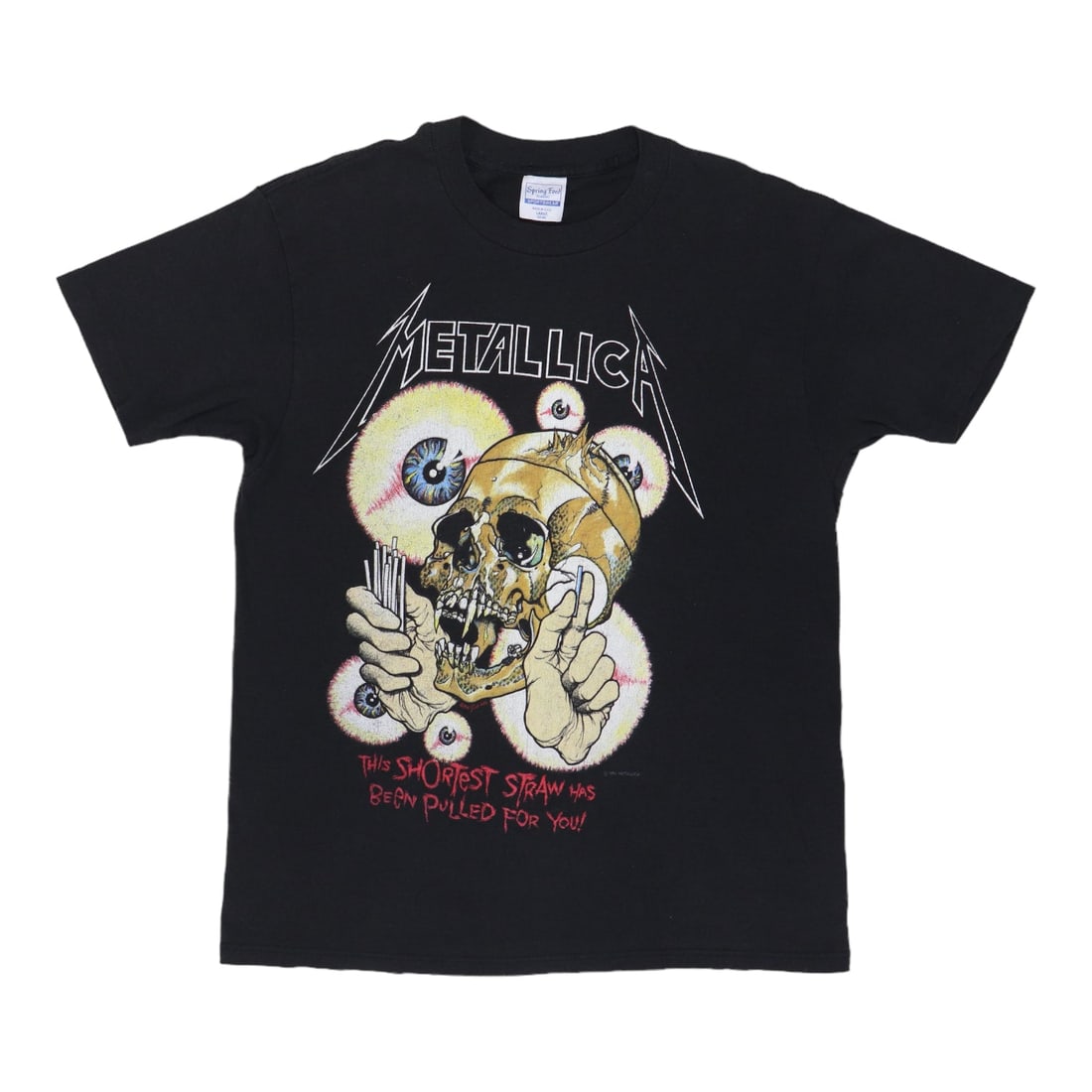 Vintage 1988 Metallica The Shortest Straw Black Band T-Shirt Large: Vintage 1988 Metallica The Shortest Straw Black Band T-Shirt Large This is an original vintage 1988 Metallica Shortest Straw shirt featuring front and back graphics. Made from a 50/50 poly-cotton blen