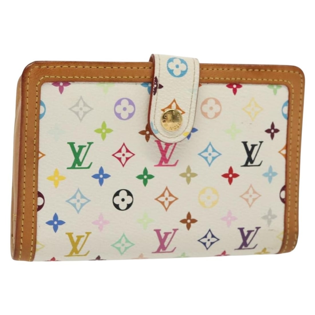 Louis Vuitton M92987 Portefeuille Viennois White Multicolor Bifold Wallet: Louis Vuitton M92987 Portefeuille Viennois White Multicolor Bifold Wallet Louis Vuitton Portefeuille Viennois bifold wallet in white Monogram Multicolor Canvas. Made in France, this wallet is identifi