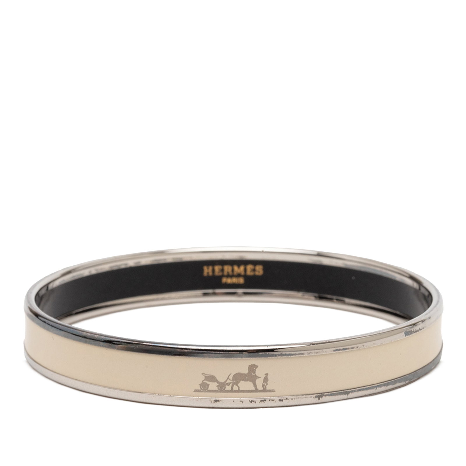 Hermes white enamel palladium bangle 70 (1 of 6)