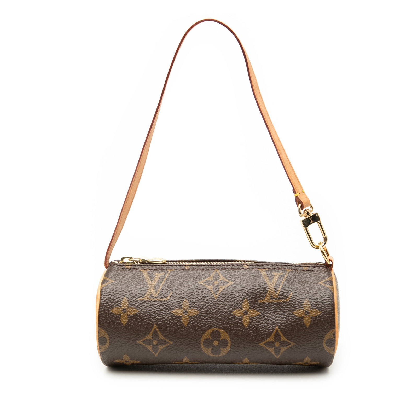 Louis Vuitton Papillon Pochette Brown Monogram Canvas Shoulder Bag: Louis Vuitton Papillon Pochette Brown Monogram Canvas Shoulder Bag The Louis Vuitton Monogram Papillon Pochette features a monogram canvas body, a flat vachetta leather strap, and a top zip closure. T