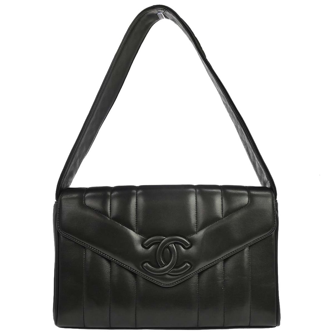 CHANEL CC Mademoiselle Small Black Lambskin Top Handle Bag: CHANEL CC Mademoiselle Small Black Lambskin Top Handle Bag Chanel Black Lambskin Mademoiselle Handbag in small size, featuring a kiss lock closure and top handle style. It is made with black lambskin 