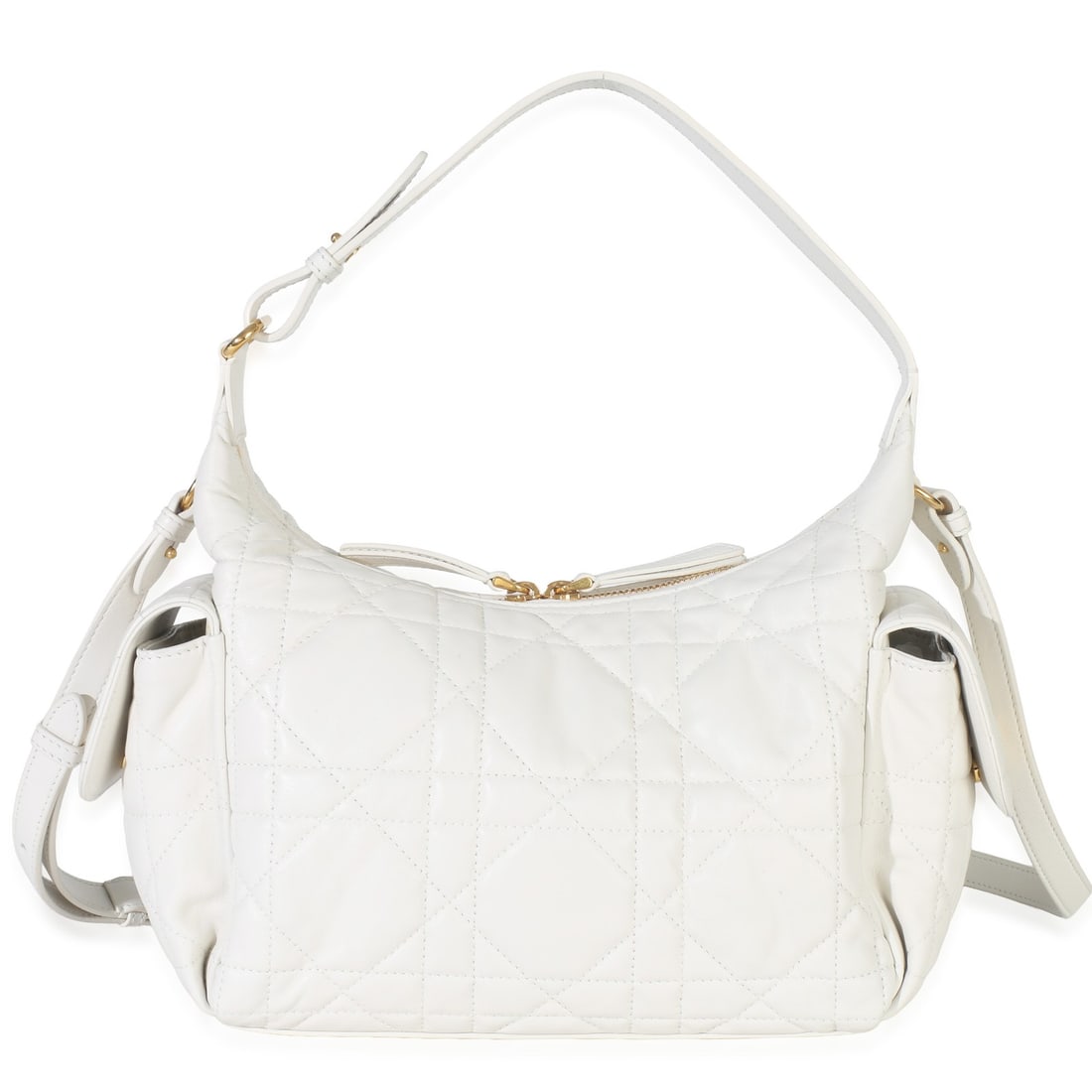Christian Dior Medium D-Dream shoulder bag white leather Macrocannage: Christian Dior Medium D-Dream shoulder bag white leather Macrocannage A pre-owned Christian Dior Medium D-Dream Bag in white leather with a Macrocannage design. This unisex shoulder bag features a zip