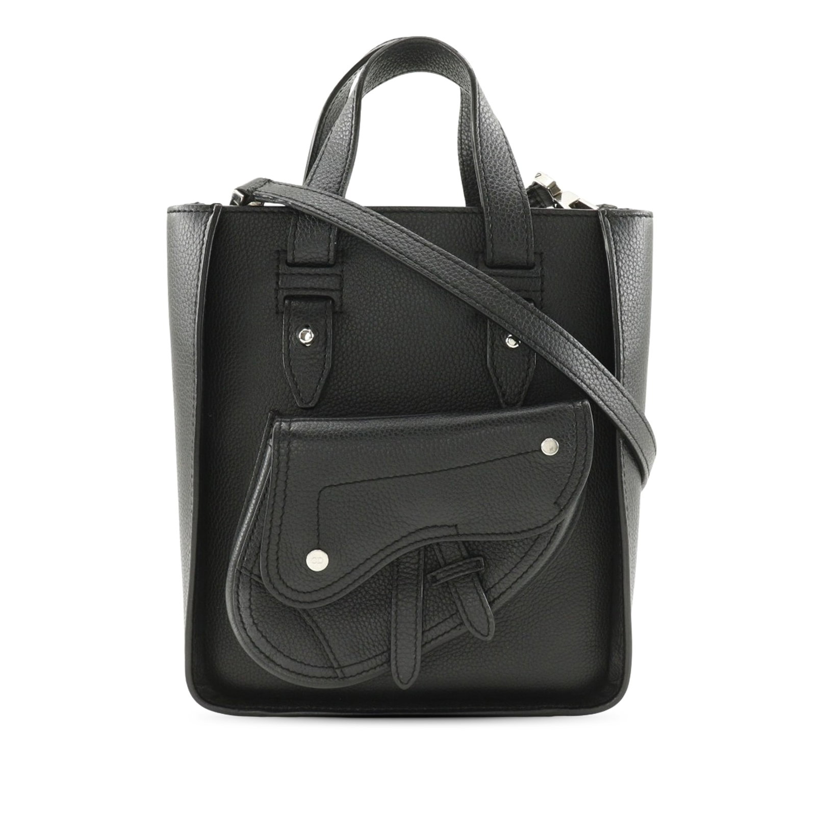 Dior Black Leather Mini Saddle Satchel with Detachable Strap (1 of 13)