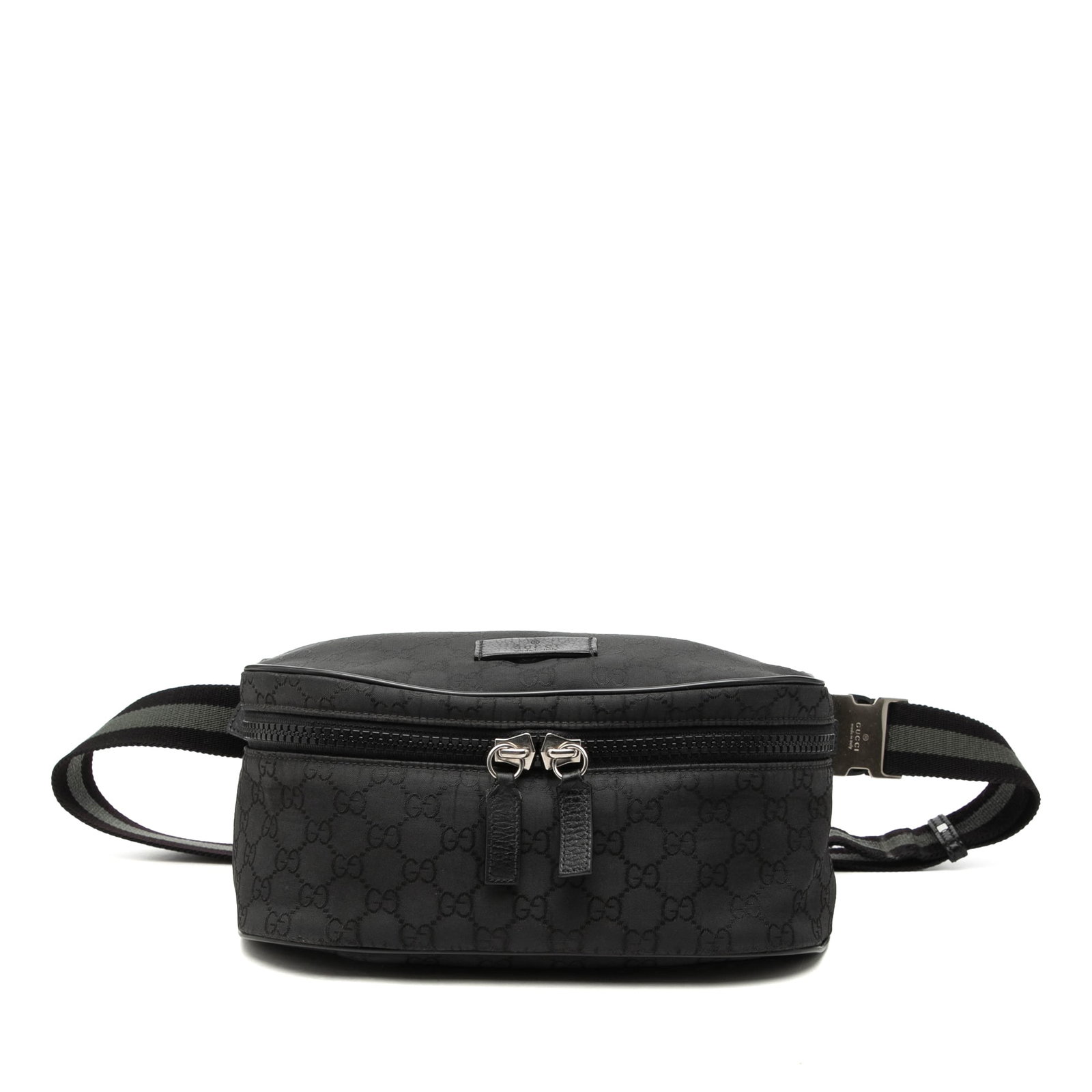 Gucci GG Nylon Waist Bag with Web Strap Black (1 of 8)