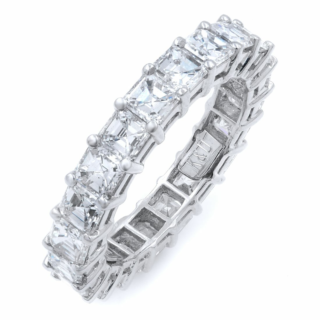 Rachel Koen 3.98ct Asscher Cut Diamond Eternity Band Ring Platinum: Rachel Koen 3.98ct Asscher Cut Diamond Eternity Band Ring Platinum This stunning Asscher Cut Diamond Eternity Ring Band features a total carat weight of 3.98cts, elegantly crafted in premium platinum 