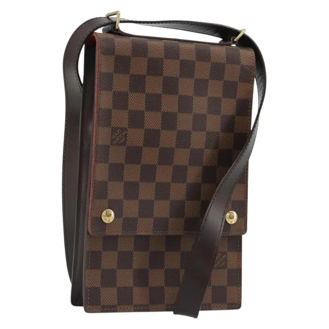 Louis Vuitton Portobello Messenger Brown Canvas Shoulder Bag: Louis Vuitton Portobello Messenger Brown Canvas Shoulder Bag Louis Vuitton Portobello Messenger in Damier Ebene, a unisex messenger bag made from canvas in brown. It measures 17 cm x 27 cm x 4 cm and 