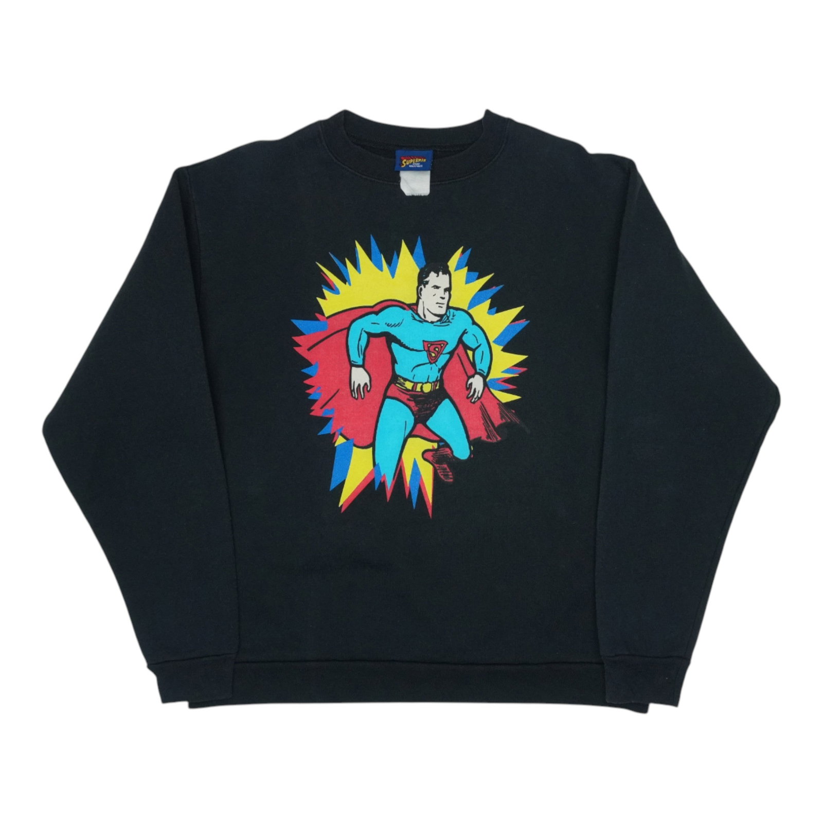 Vintage 1998 Superman Stamp Graphic Black Sweatshirt by DC Comics (1 of 5)