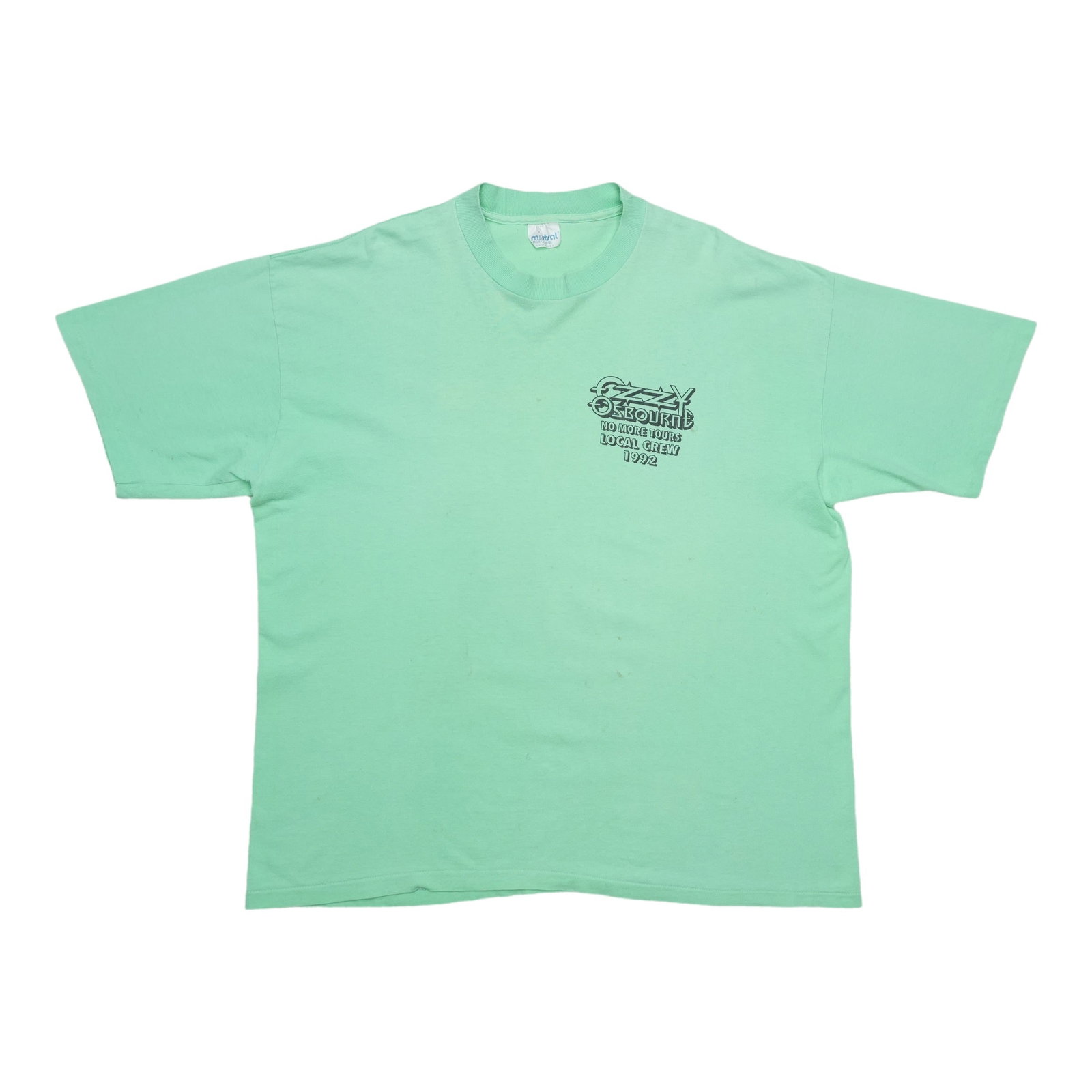 Vintage 1992 Ozzy Osbourne No More Tours Green XXL Crew T Shirt: Vintage 1992 Ozzy Osbourne No More Tours Green XXL Crew T Shirt This original vintage 1992 Ozzy Osbourne No More Tours Local Crew Shirt is an authentic piece from the iconic concert tour. Made from 10