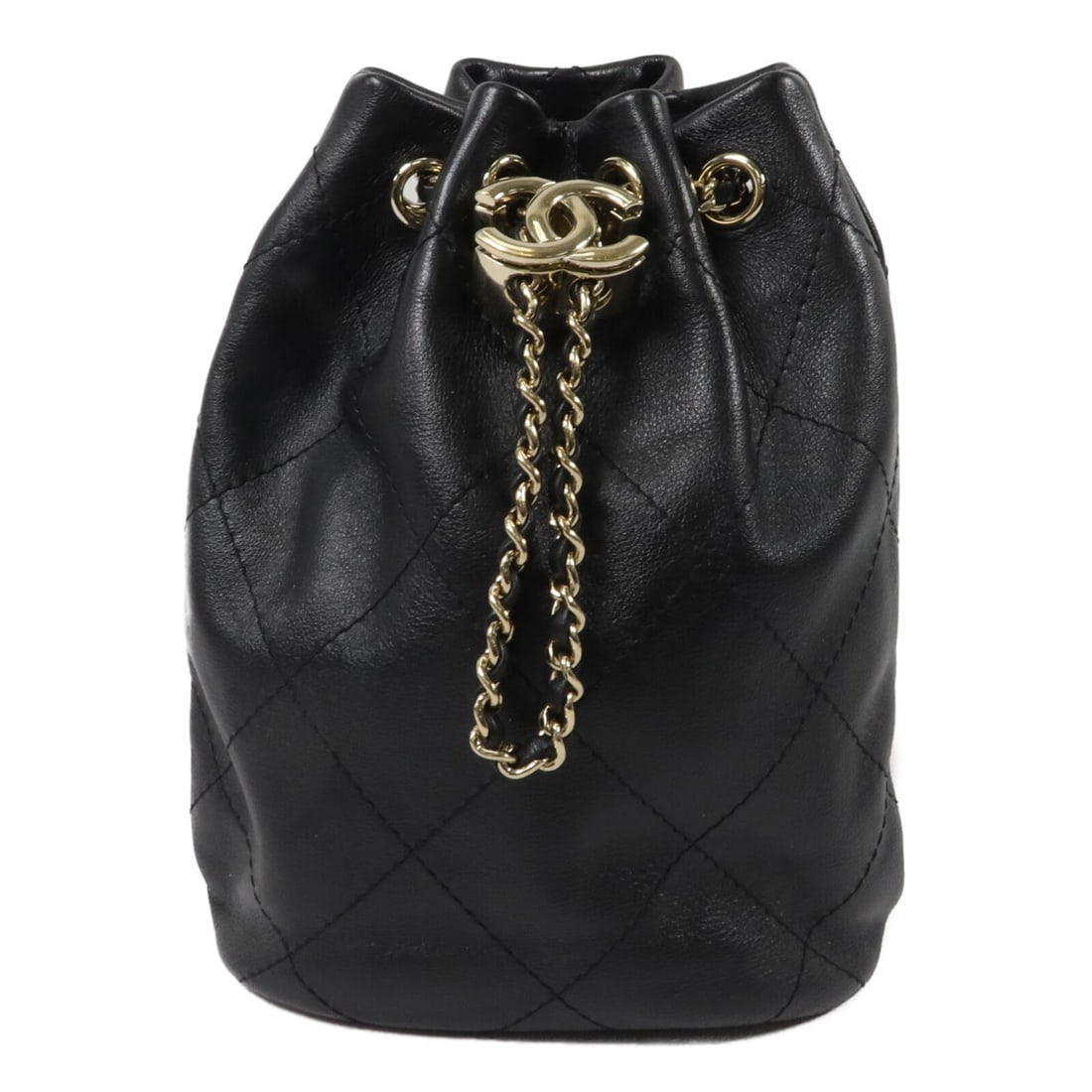 CHANEL CC calfskin bucket rucksack backpack black (1 of 14)