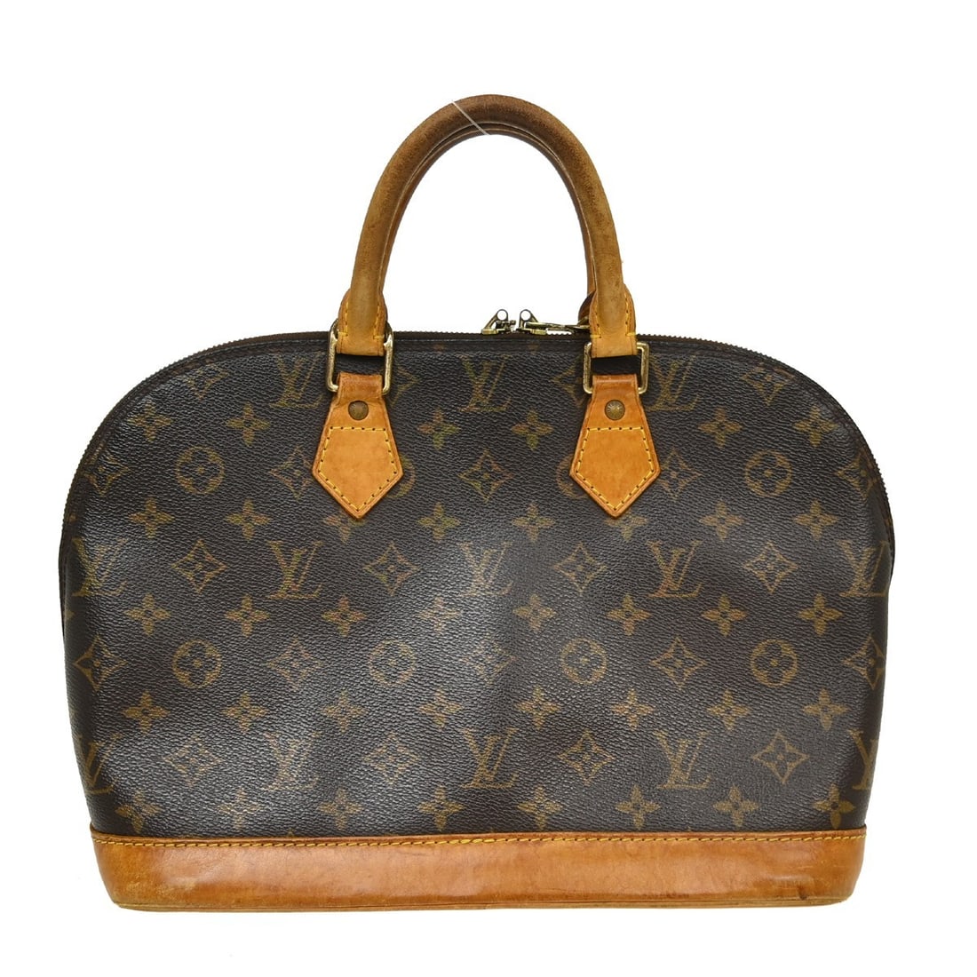 Louis Vuitton Alma M51130 Monogram Canvas Satchel BA0014: Louis Vuitton Alma M51130 Monogram Canvas Satchel BA0014 Vintage Louis Vuitton Alma handbag in Monogram canvas with leather trim and double handles. This women's medium handbag features a zip closure,
