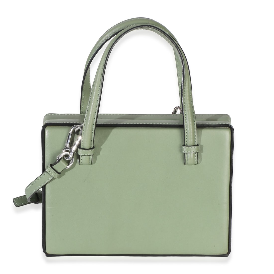 Loewe Calfskin Small Postal Top Handle Green Leather Bag: Loewe Calfskin Small Postal Top Handle Green Leather Bag This Loewe Green Calfskin Top Handle Postal Bag features a structured silhouette crafted from premium green leather with a black leather lining