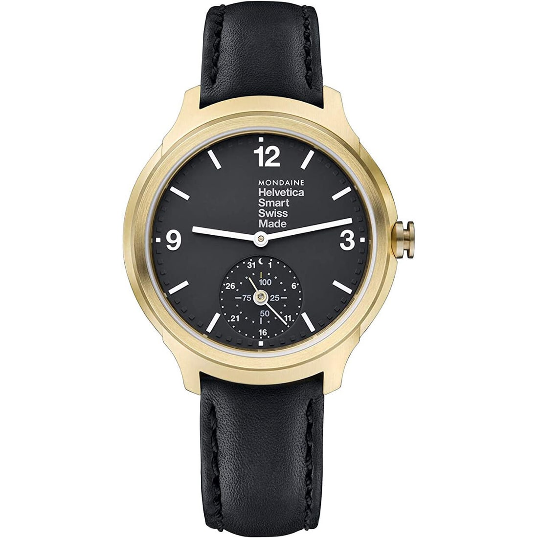 Mondaine Helvetica No 1 Bold 44mm Smart Watch Bluetooth Black Dial: Mondaine Helvetica No 1 Bold 44mm Smart Watch Bluetooth Black Dial Discover the Mondaine Helvetica No 1 Bold Smart Watch, designed for the modern man who values style and functionality. This wristwatc