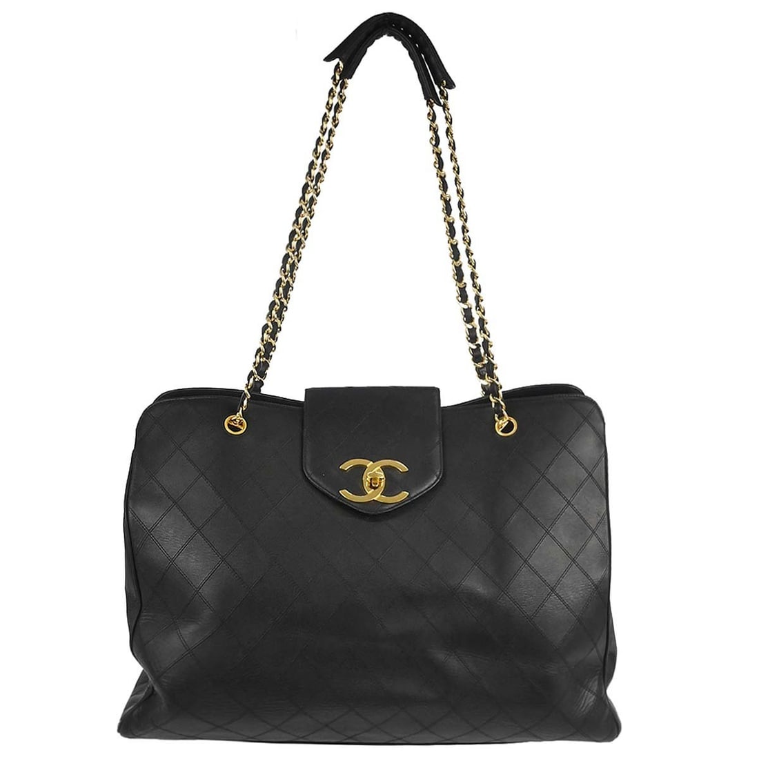 CHANEL Supermodel Black Lambskin Tote Shoulder Bag: CHANEL Supermodel Black Lambskin Tote Shoulder Bag Chanel Black Lambskin Bicolore Supermodel Shoulder Bag in black lambskin leather, made in Italy. This extra large shoulder bag has a tote style and i