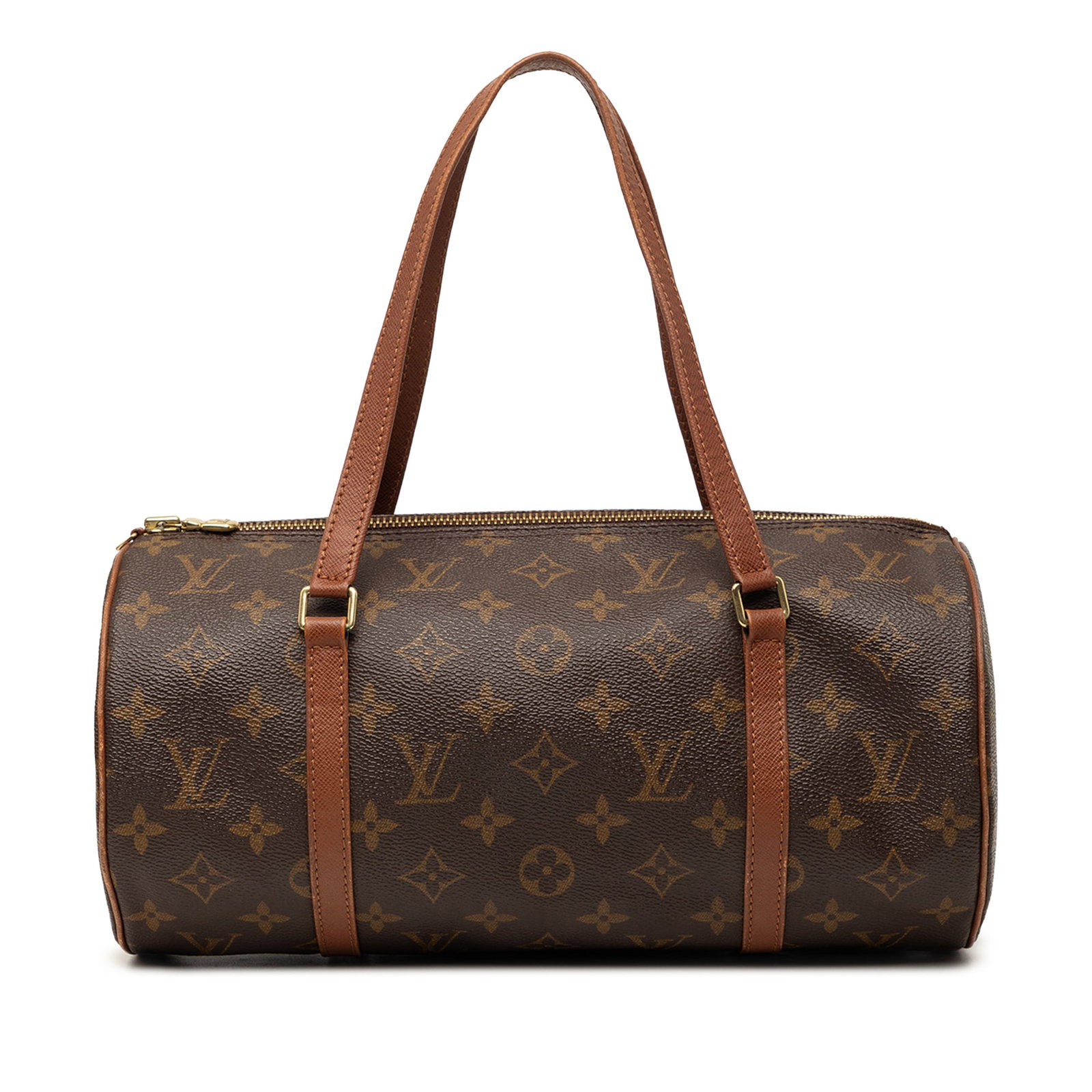 Louis Vuitton Papillon 30 Monogram Canvas Handbag: Louis Vuitton Papillon 30 Monogram Canvas Handbag Louis Vuitton Monogram Papillon 30 handbag crafted with a monogram canvas body, leather trim, flat leather handles, and a top zip closure. Made in Fra
