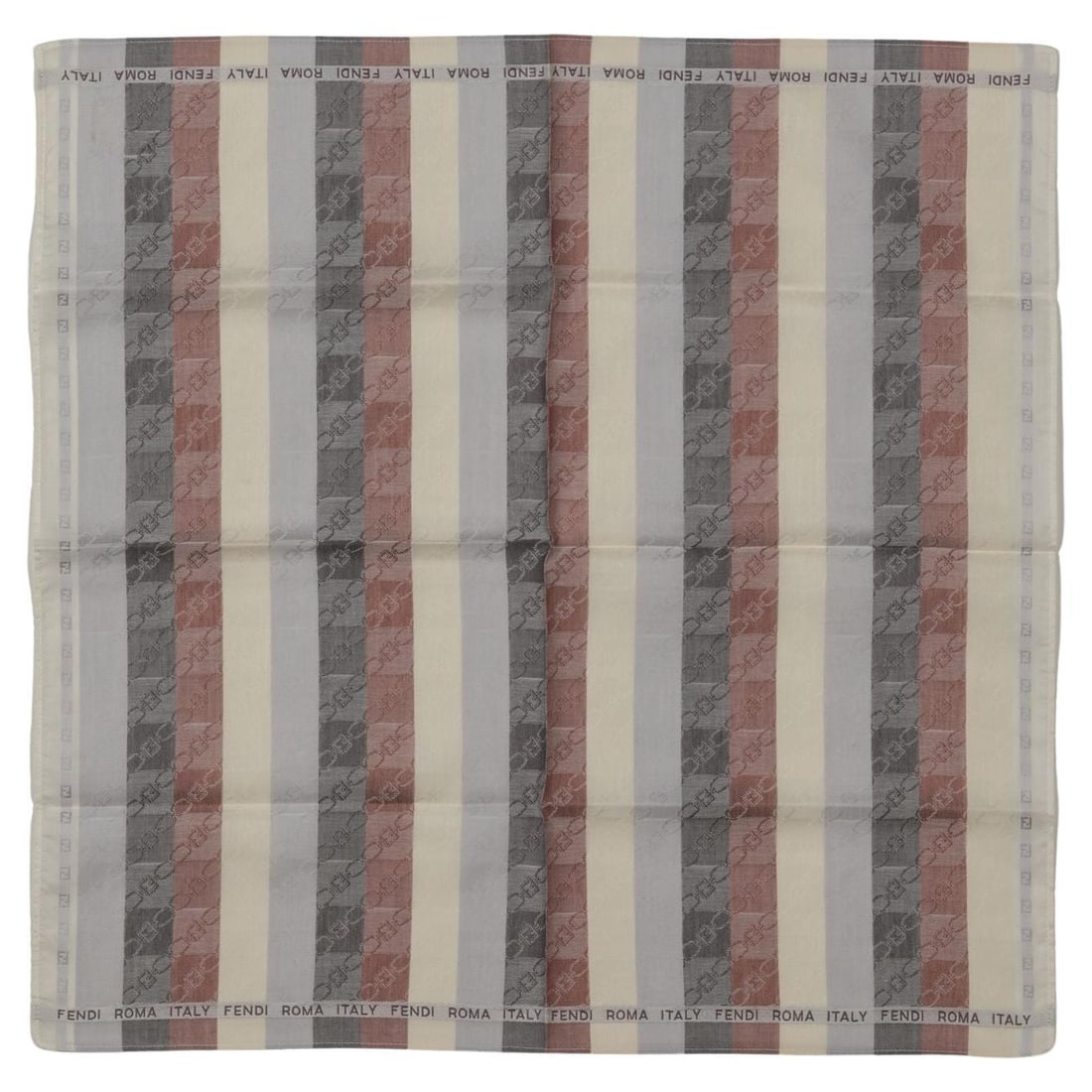 Fendi Striped Logo Cotton Gavroche 18x18 Stylish Accessory (1 of 4)
