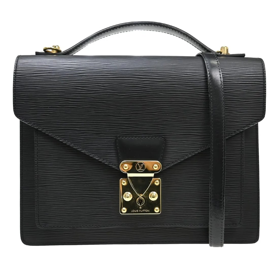 Louis Vuitton Monceau black leather handbag 28cm x 22cm x 6cm (1 of 16)