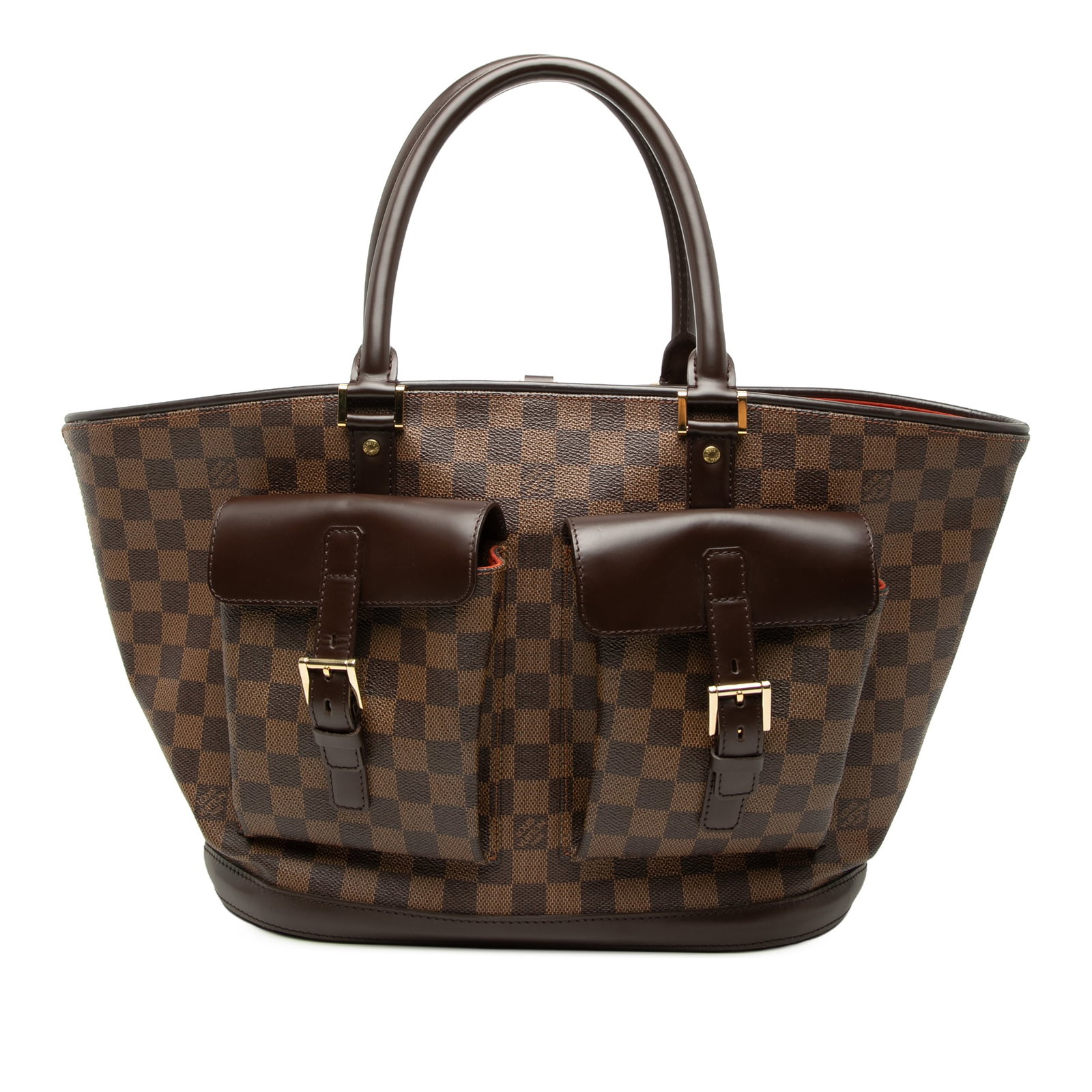 Louis Vuitton Manosque GM Damier Ebene Brown Tote Bag: Louis Vuitton Manosque GM Damier Ebene Brown Tote Bag The Louis Vuitton Damier Ebene Manosque GM is a spacious tote crafted from signature Damier canvas with rolled leather handles. It features front 