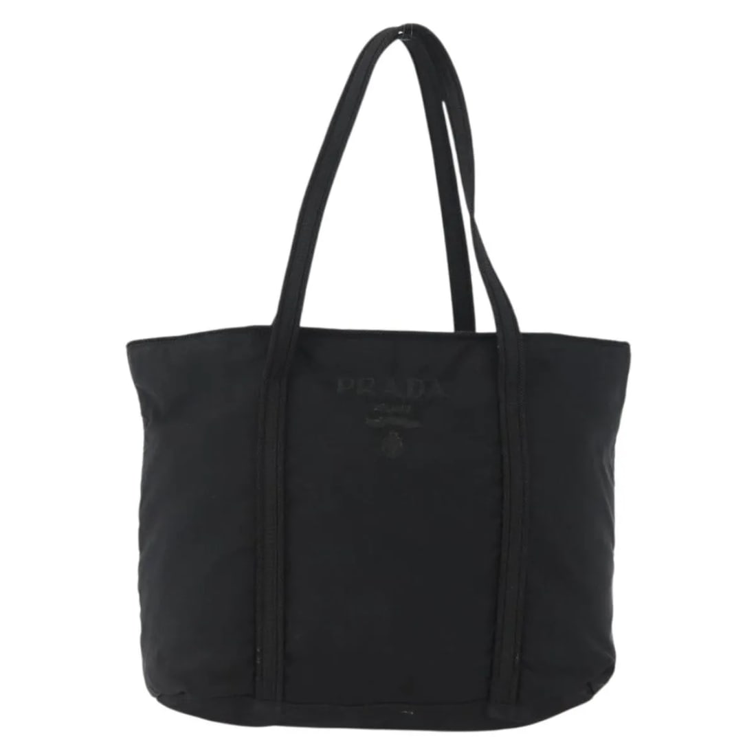 Prada Tessuto Black Nylon Vintage Tote Bag with Zip Closure: Prada Tessuto Black Nylon Vintage Tote Bag with Zip Closure This Prada Vintage Zip Tote is crafted from durable black nylon and designed for women. Made in Italy, it features a spacious main compartme