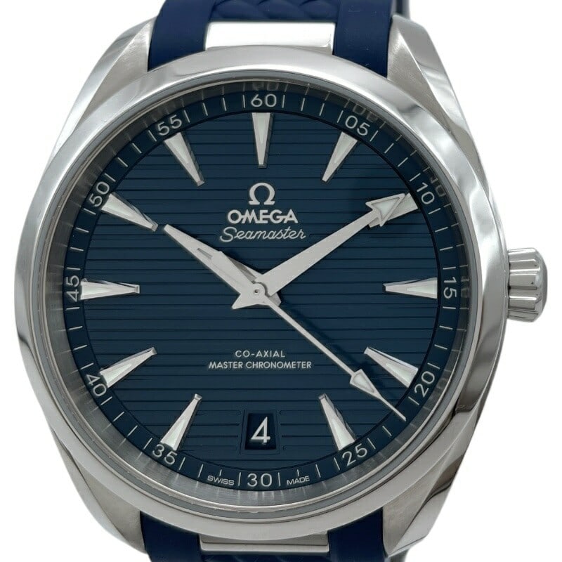 OMEGA 220.12.41.21.03.007 Seamaster Aqua Terra 150M Men's Automatic Watch: OMEGA 220.12.41.21.03.007 Seamaster Aqua Terra 150M Men's Automatic Watch Pre-owned OMEGA Seamaster Aqua Terra 150M Co-Axial Master Chronometer men's wristwatch with a stainless steel case and blue di