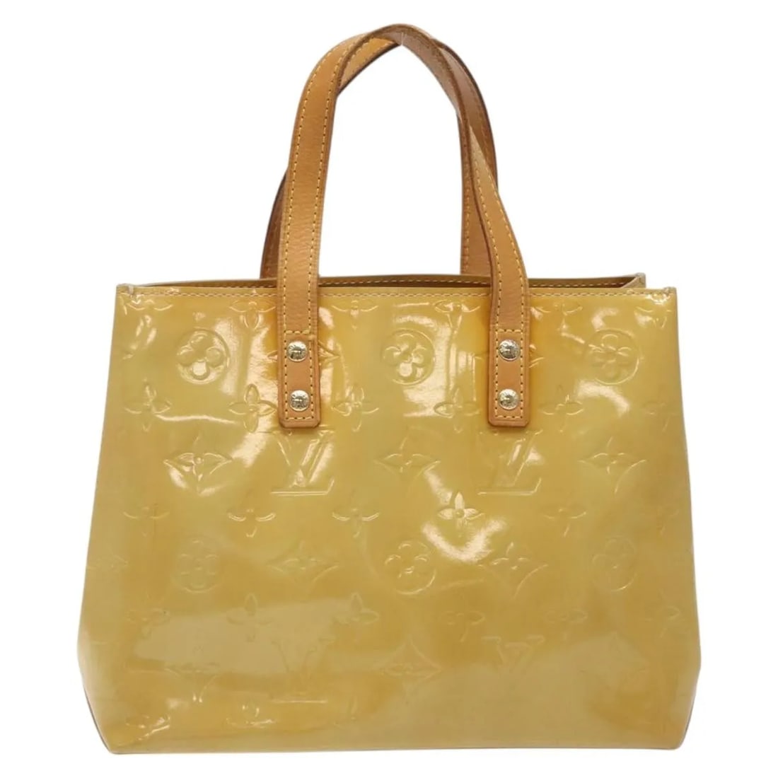 Louis Vuitton Reade patent leather handbag beige France (1 of 18)