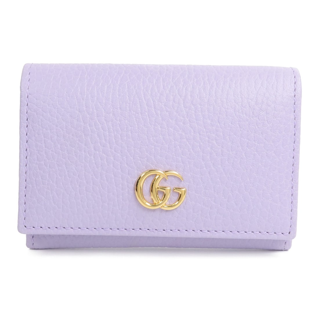 Gucci GG Marmont Purple Calfskin Card Case 739525: Gucci GG Marmont Purple Calfskin Card Case 739525 A Gucci GG Marmont card case in purple calfskin leather, designed in a regular women's style. It features a hook button closure and one card pocket, a