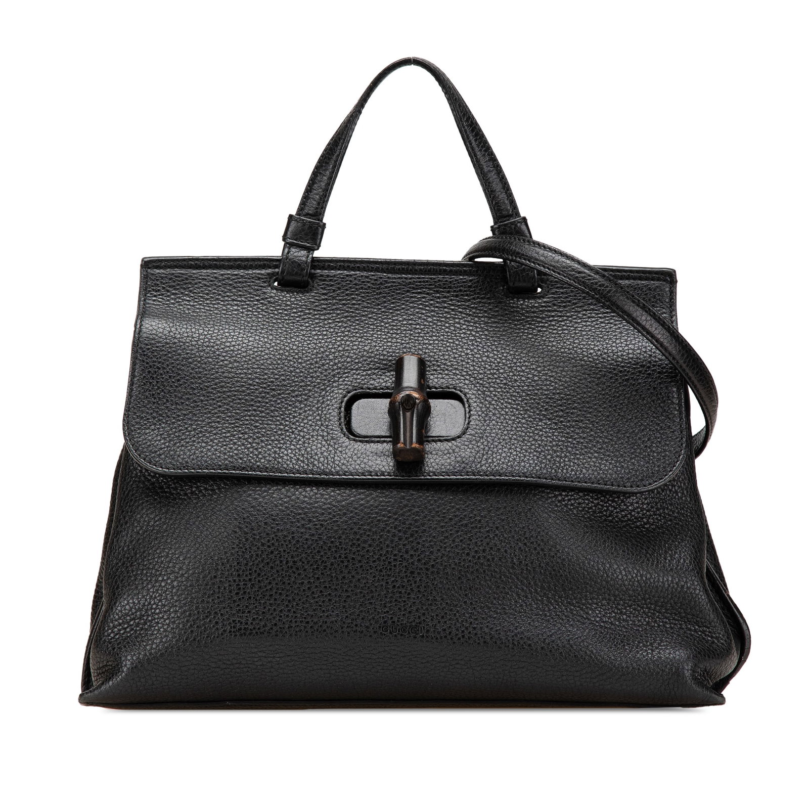 Gucci Bamboo Daily leather satchel black medium (1 of 13)
