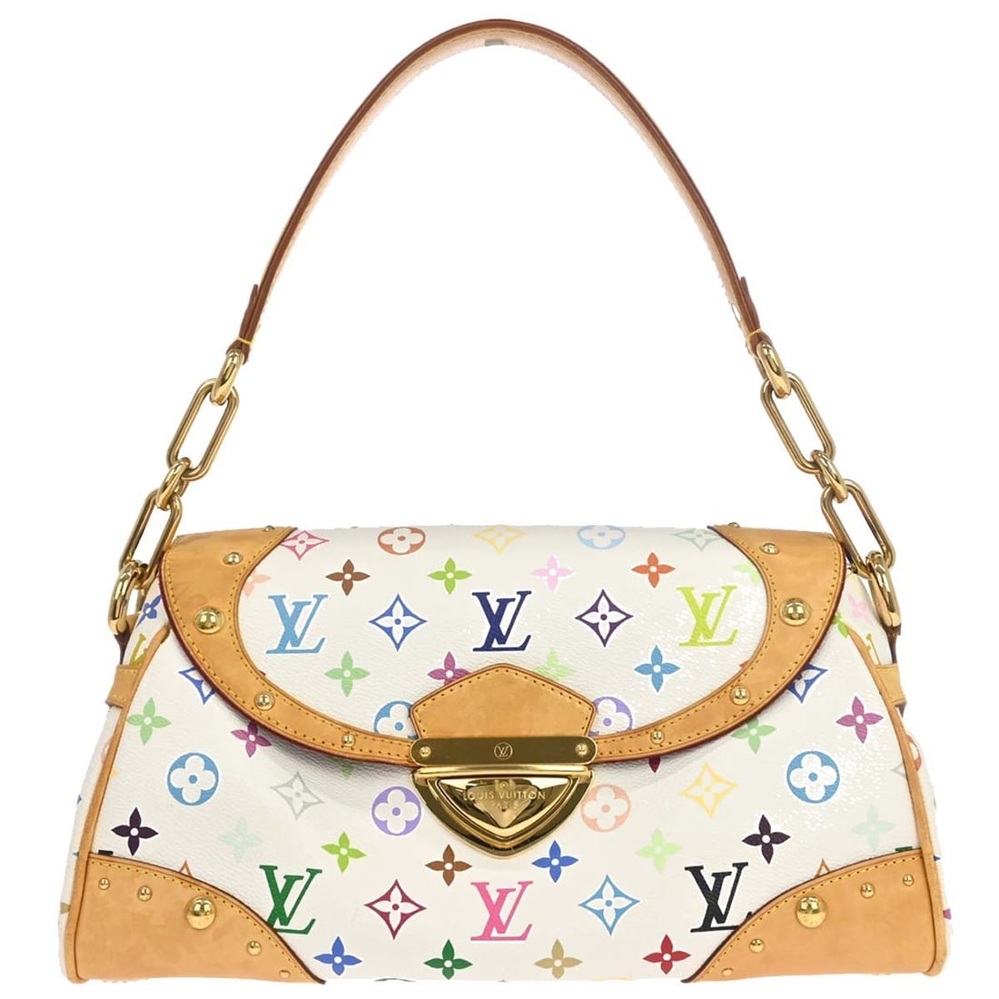 Louis Vuitton Beverly MM White Monogram Multicolor Top Handle Bag (1 of 15)