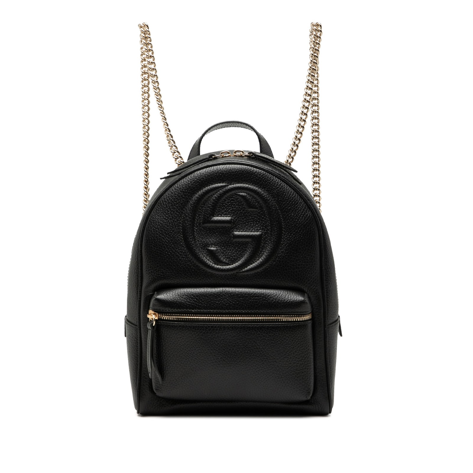 Gucci Soho Black Leather Chain Strap Backpack (1 of 7)