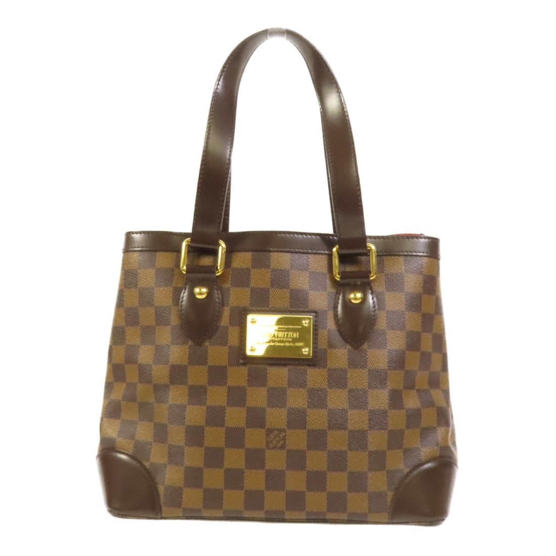 Louis Vuitton Hampstead PM N51205 Damier Ebene Brown Handbag: Louis Vuitton Hampstead PM N51205 Damier Ebene Brown Handbag Louis Vuitton Hampstead PM handbag in Damier Ebene brown with gold-tone hardware. It is made from PVC coated canvas and features a regular 