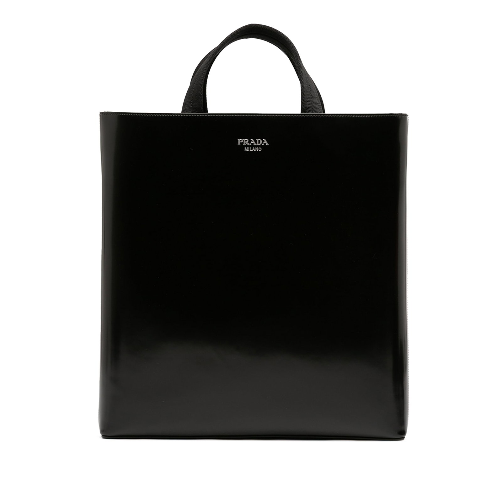 Prada Black Leather Spazzolato Tote Bag: Prada Black Leather Spazzolato Tote Bag This Prada Spazzolato Tote is crafted from black leather and features flat handles, an open top, and an interior zip pocket. The bag is made in Italy and is des