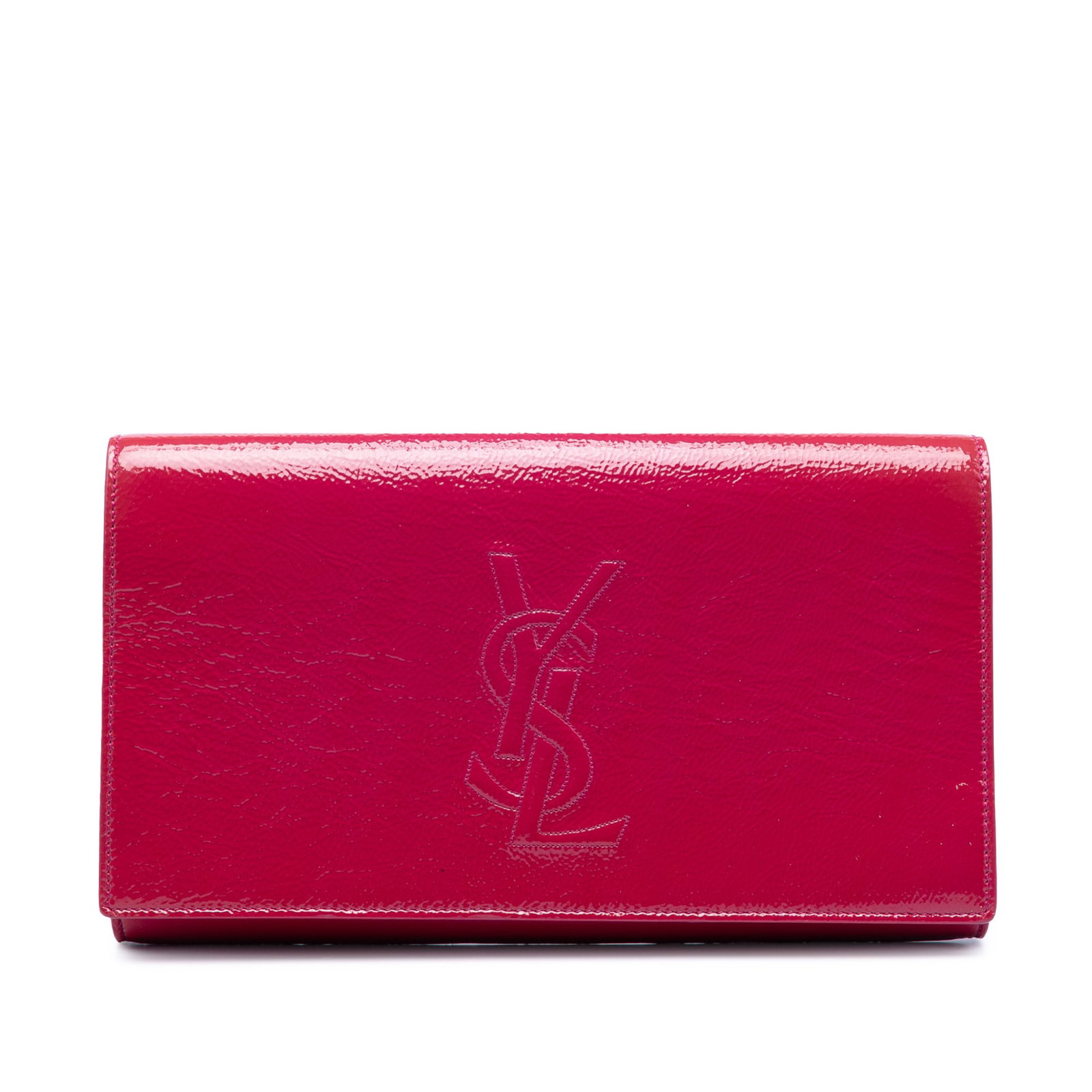 Pink Patent Leather Belle De Jour Clutch by Saint Laurent (1 of 7)