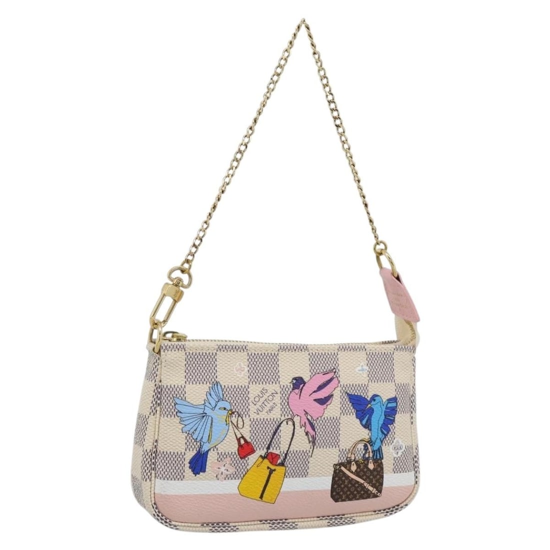 Louis Vuitton N64451 Mini Pochette Accessoires Damier Azur Canvas Pouch: Louis Vuitton N64451 Mini Pochette Accessoires Damier Azur Canvas Pouch Louis Vuitton Damier Azur Mini Pochette Accessoires pouch in Damier Azur canvas, made in France. This women's accessory pouch in